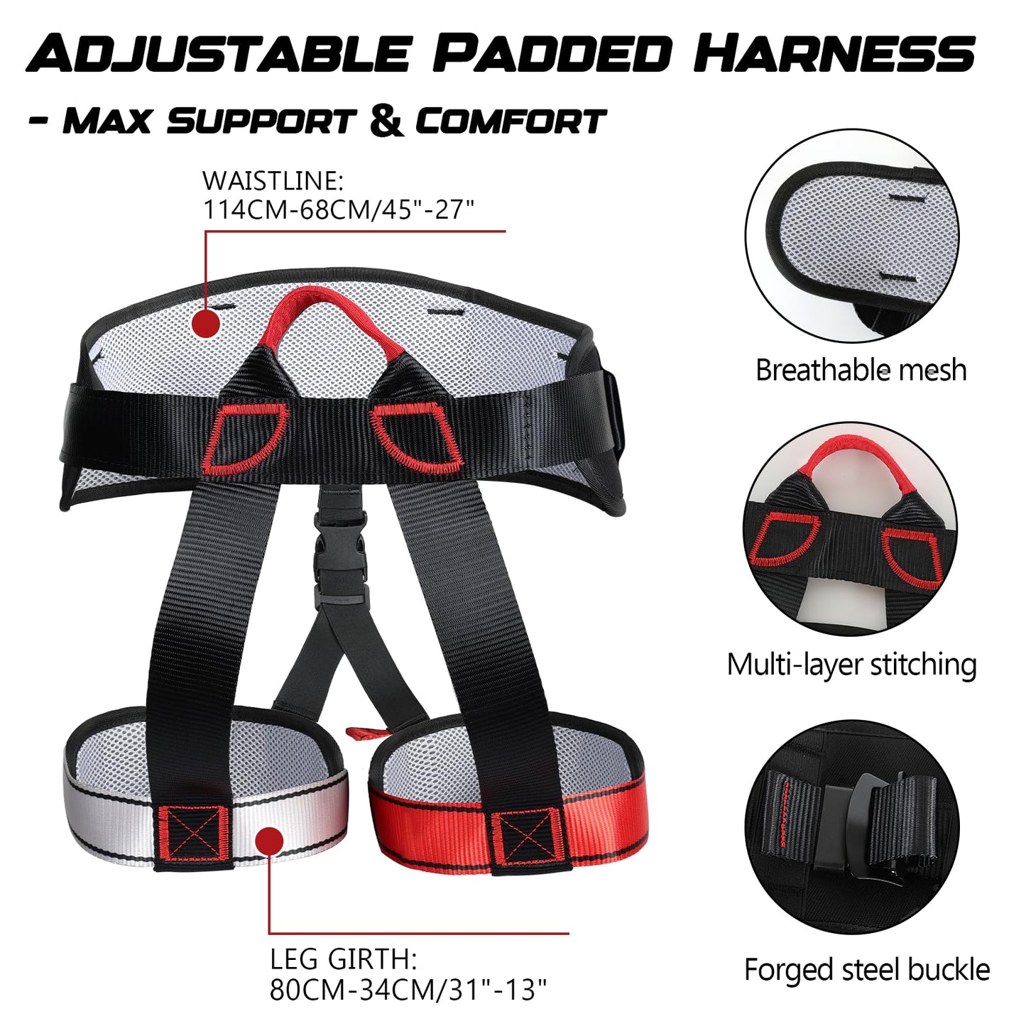 Heavy Duty Bungee Fitness Set – Professional 4D Bungee Resistance Band for Home Gym, Yoga, Pilates & Air Dance – Adjustable Harness with 360° Rotational Device – Includes Workout Guide