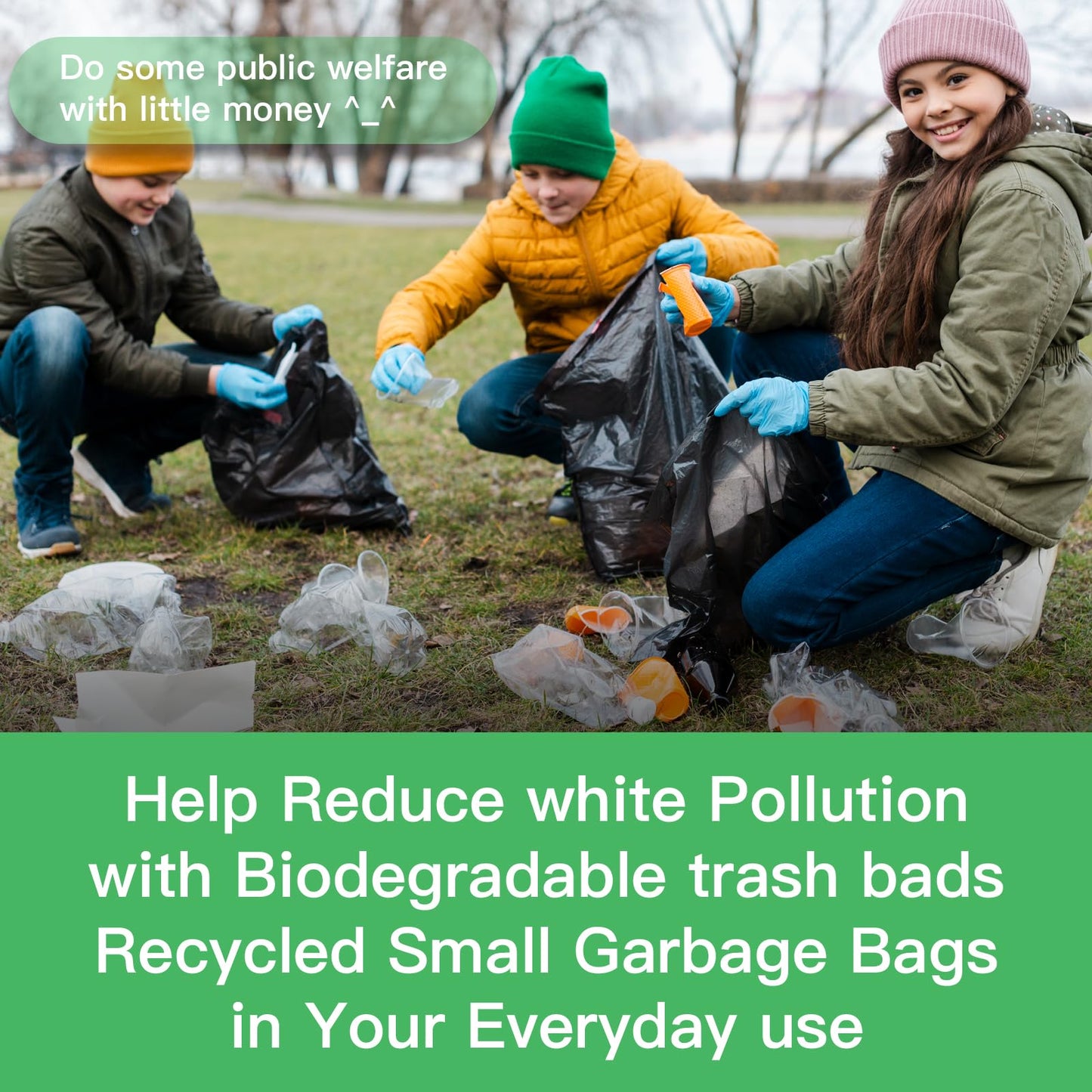 13 Gallon Biodegradable Tall-Kitchen Trash Bags - Black Garbage Bags Large Compostable Unscented 75 Count Recycling Strong Thick Office Waste Basket Liners Bulk Inwaysin