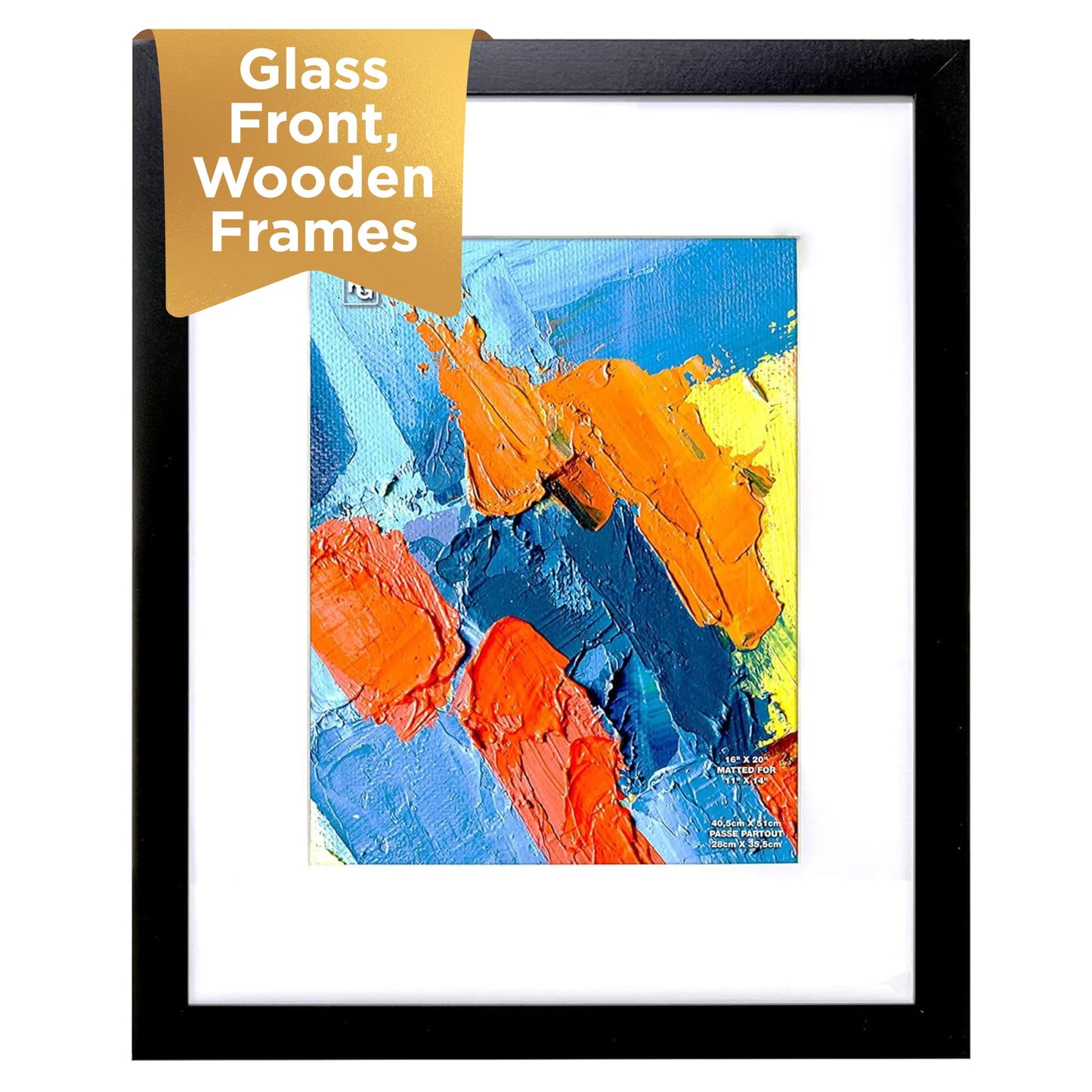 Kiera Grace Classic Langford Wooden Picture Frame, 16" x 20", Black