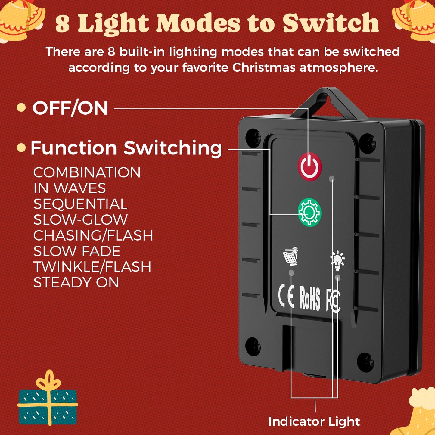 6 Packs Christmas Tree Solar Garden Lights with 8 Light Modes, 21.65 Inches Tall Christmas Outdoor Garden Light with 20 LEDs Each, Solar Outdoor Xmas Decor for Garden, Path, Patio (Warm White)