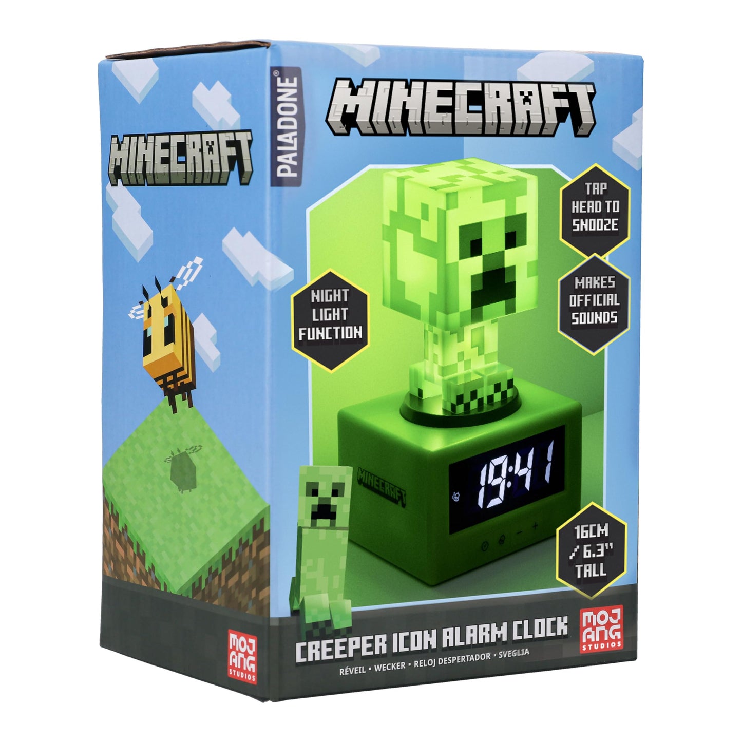 Minecraft Creeper Alarm Clock – Officially Licensed Icon with in-Game Music & Night Light for Kids & Tweens, Gaming Room Decor, Fun Gift for Minecraft Fans | Paladone