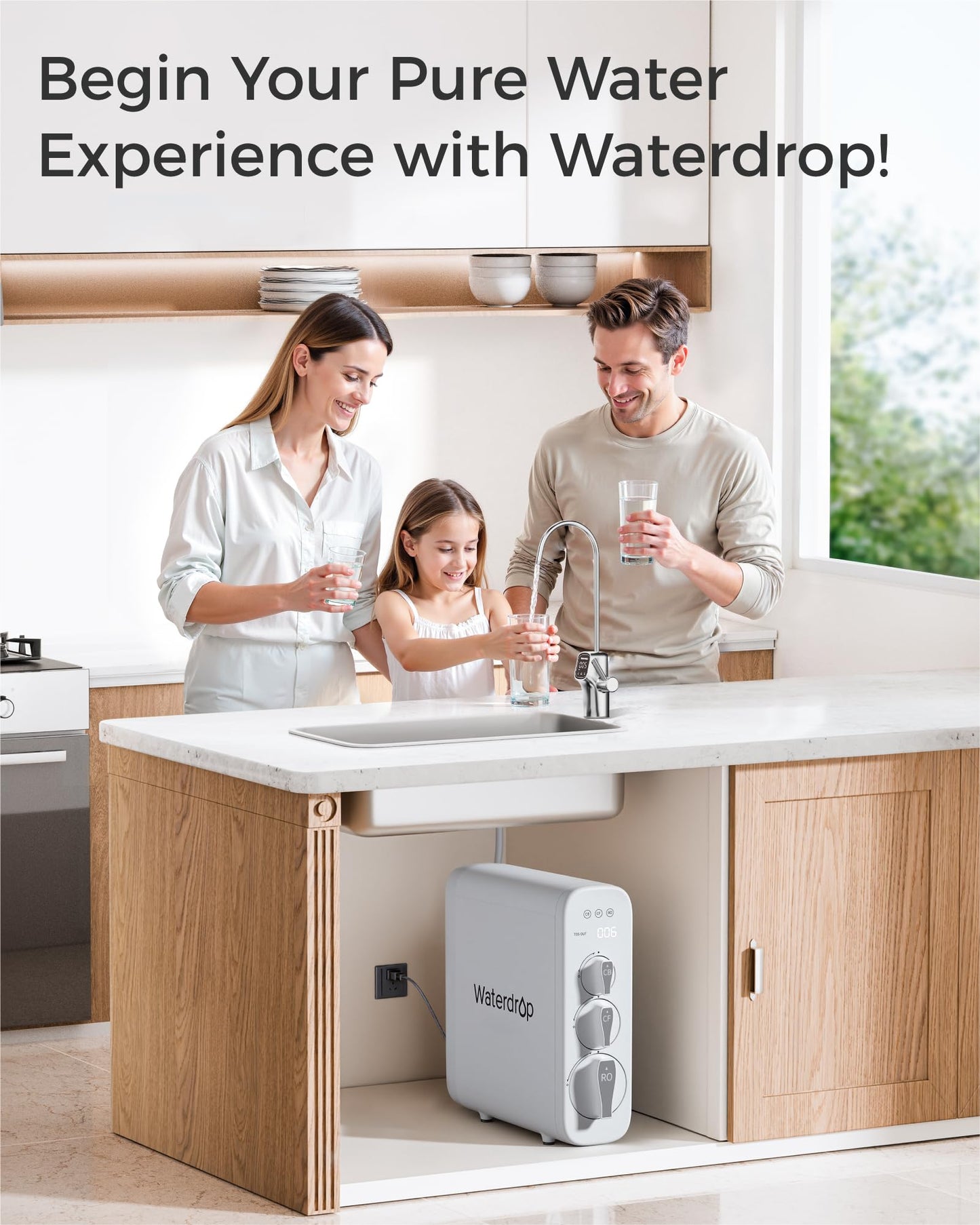 Waterdrop G3-N3CB Filter, Replacement for Waterdrop G3-W & G3P600 & G3P800 Reverse Osmosis System, 12-Month Lifetime