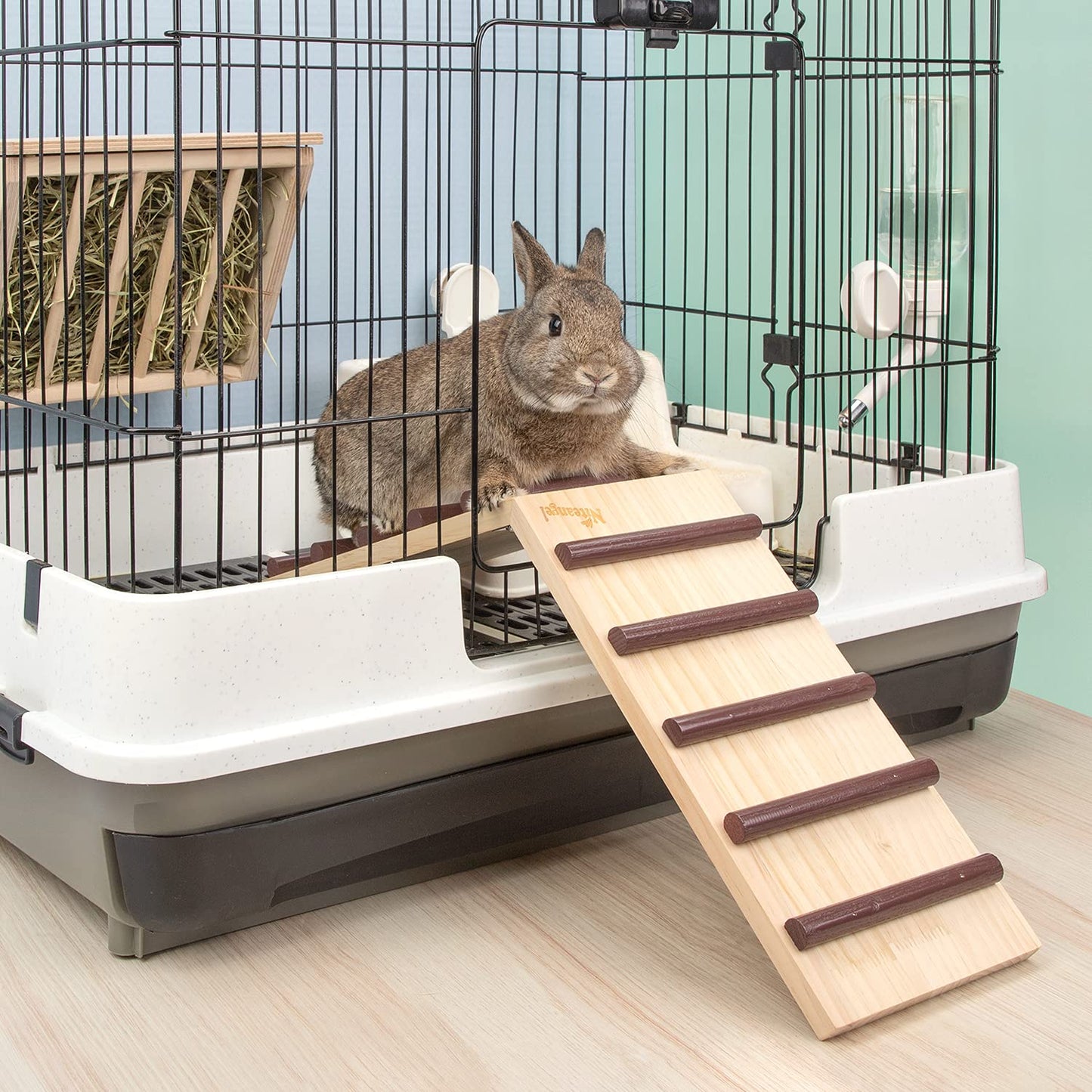 Niteangel Wooden Cage Bridge for Rabbits Guinea Pigs and Chinchilla Large Size