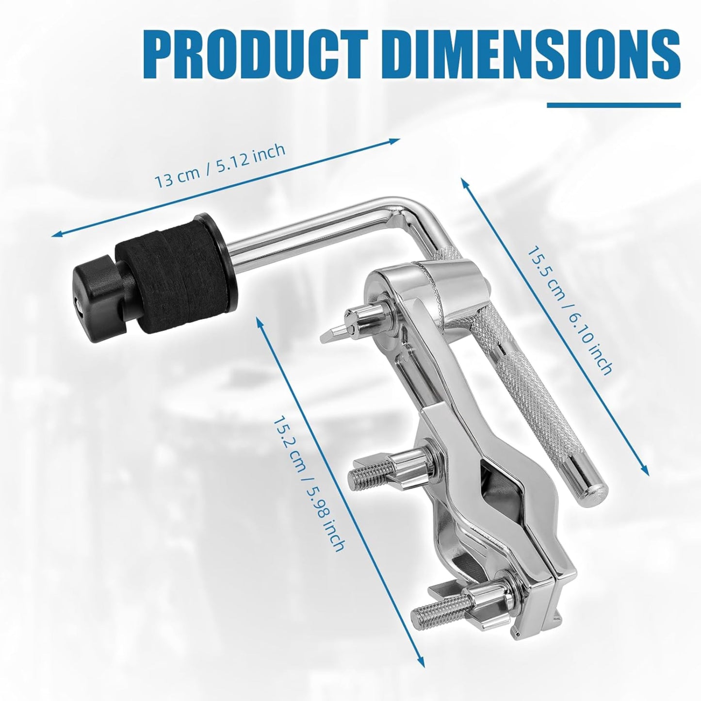 Cymbal Arm Cymbal Boom Holder with Clamp,Multi-Functional Drum Expansion Kit,Drum Set L-Rod Mount,Percussion Expansion Kit Accessories