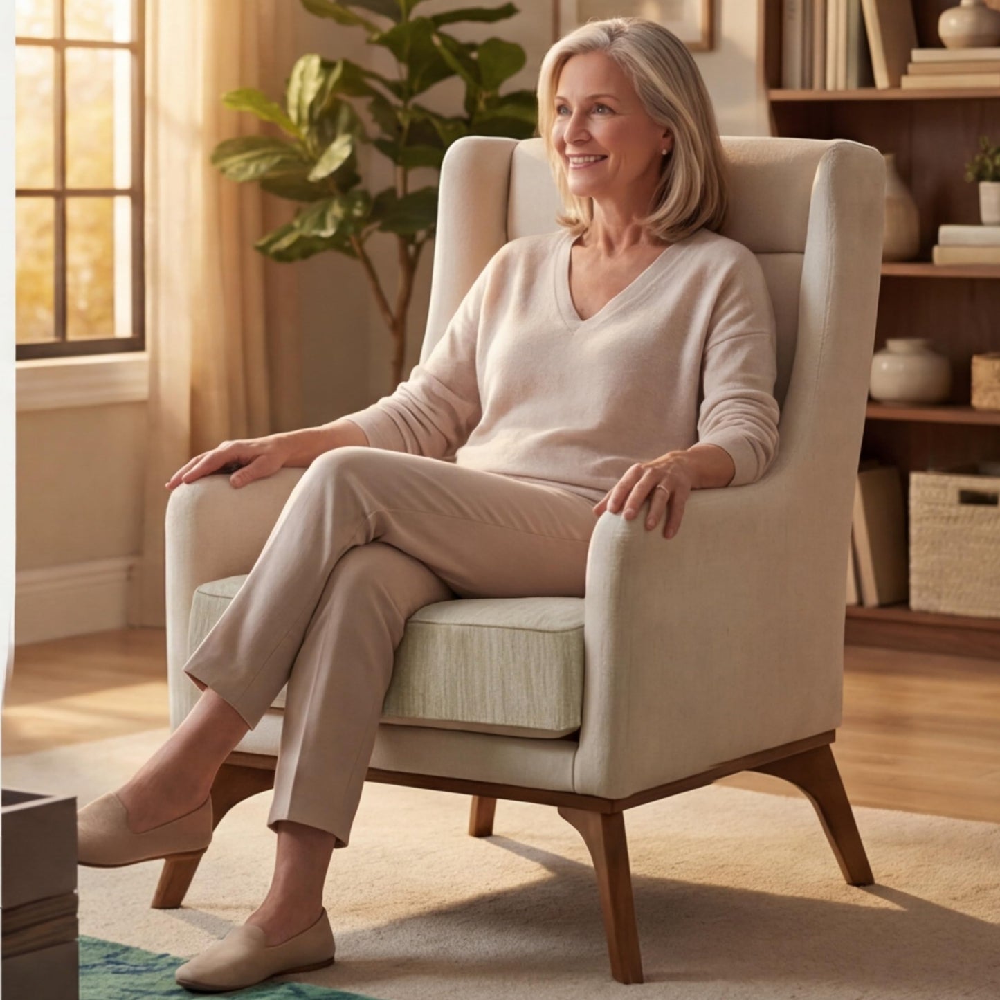 baibu Extra Large Dual-Layer Gel Memory Foam Recliner Cushions for Elderly, 20x20x5 Inch Thick Non-Slip Recliner Seat Cushion Suitable for Couch for Easy to Stand Up & Reduce Hip & Lumbar Pain, Beige