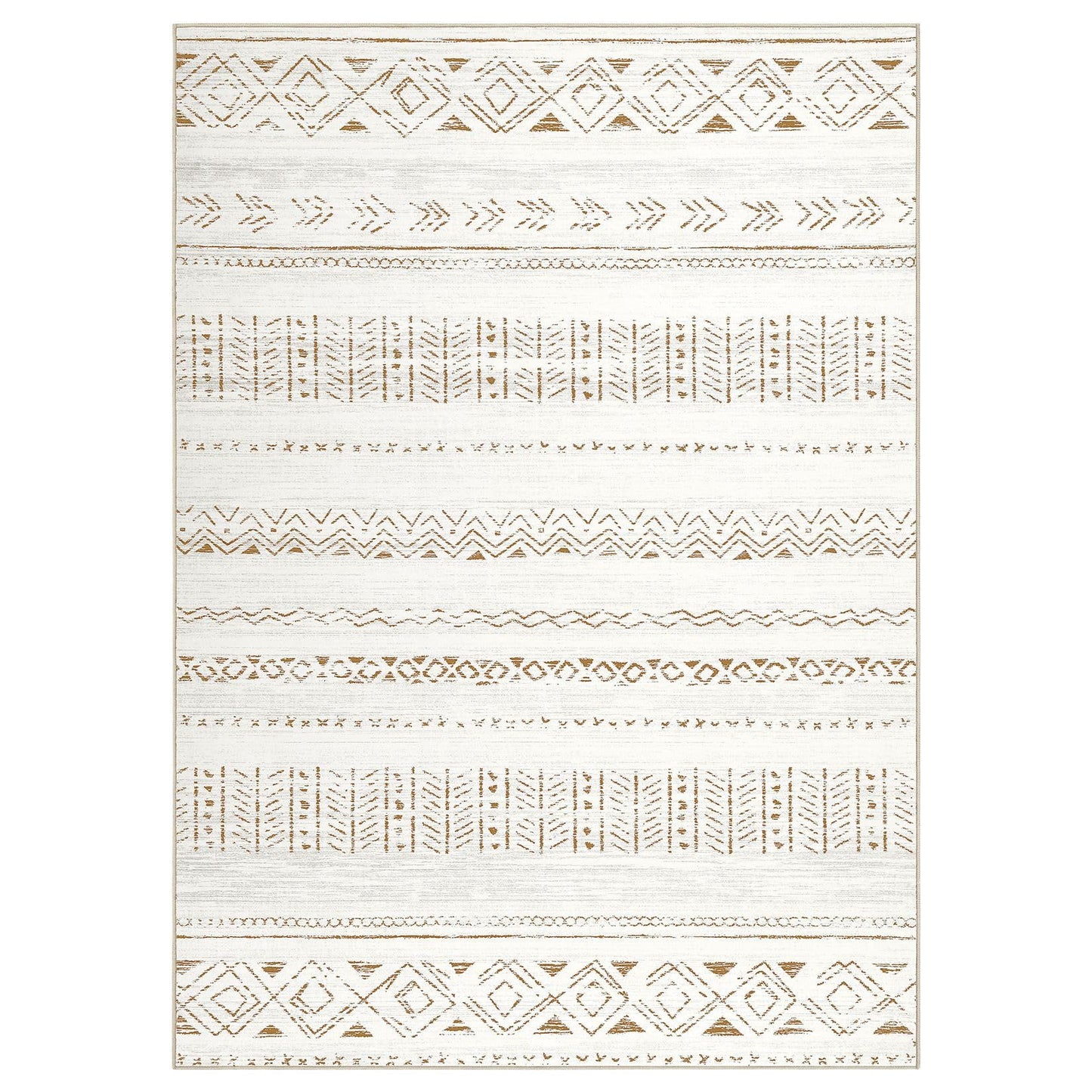 Area Rugs for Living Room Washable Living Room Rug Soft Neutral Indoor Floor Carpet Non-Slip Stain Resistant Modern Boho Rugs for Bedroom Dining Room Kids Room Nursery Office Home Brown
