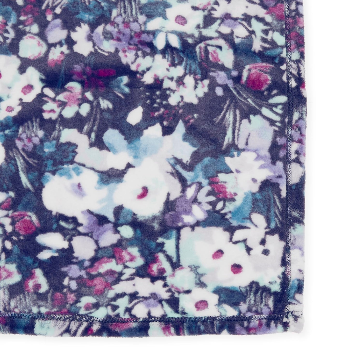 Vera Bradley Women's Fleece Plush Throw Blanket, Artist's Garden Purple, 80 X 50