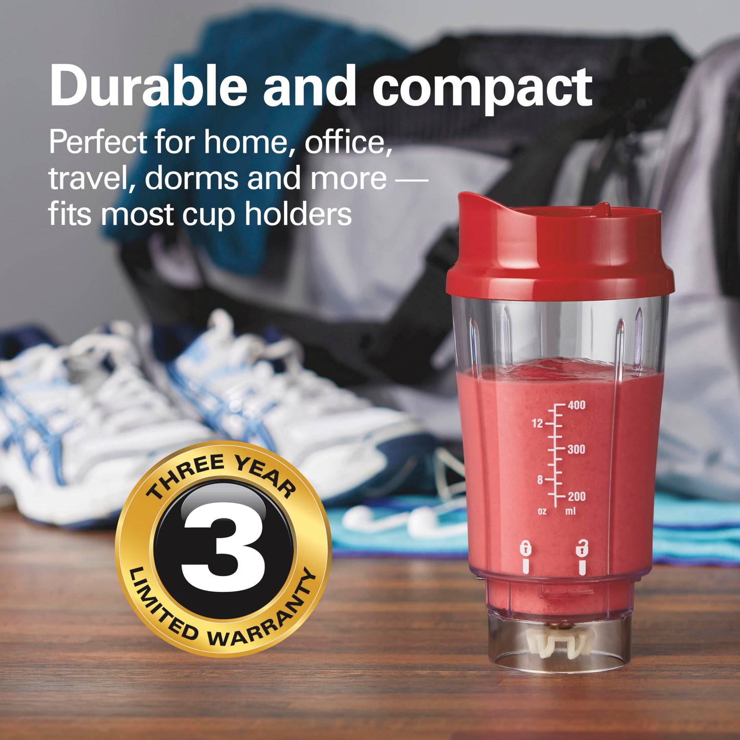 Hamilton Beach Shakes and Smoothies with BPA-Free Personal Blender, 14 oz, Red