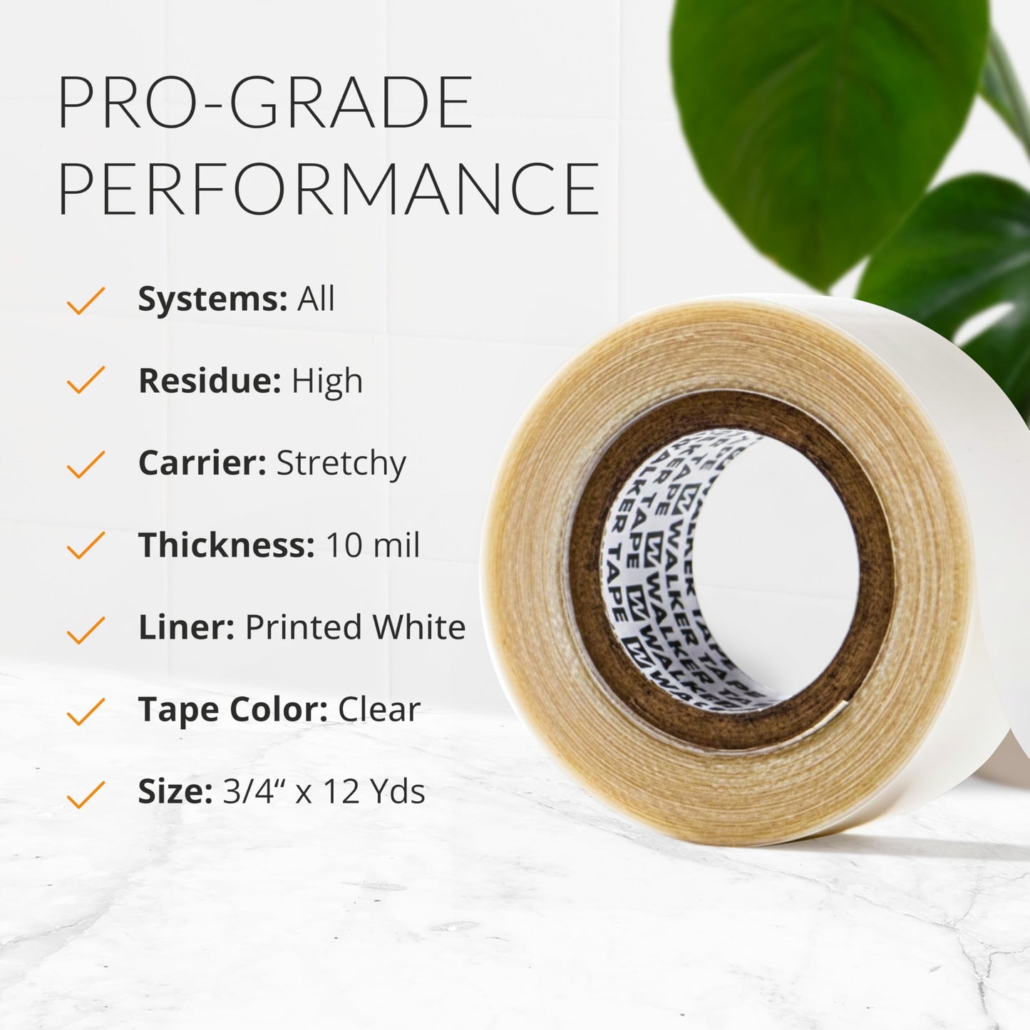 No Shine Bonding Double Sided Tape 3/4" x 12 Yard Hair System Roll by Walker Tape (WKR-NS-M2)