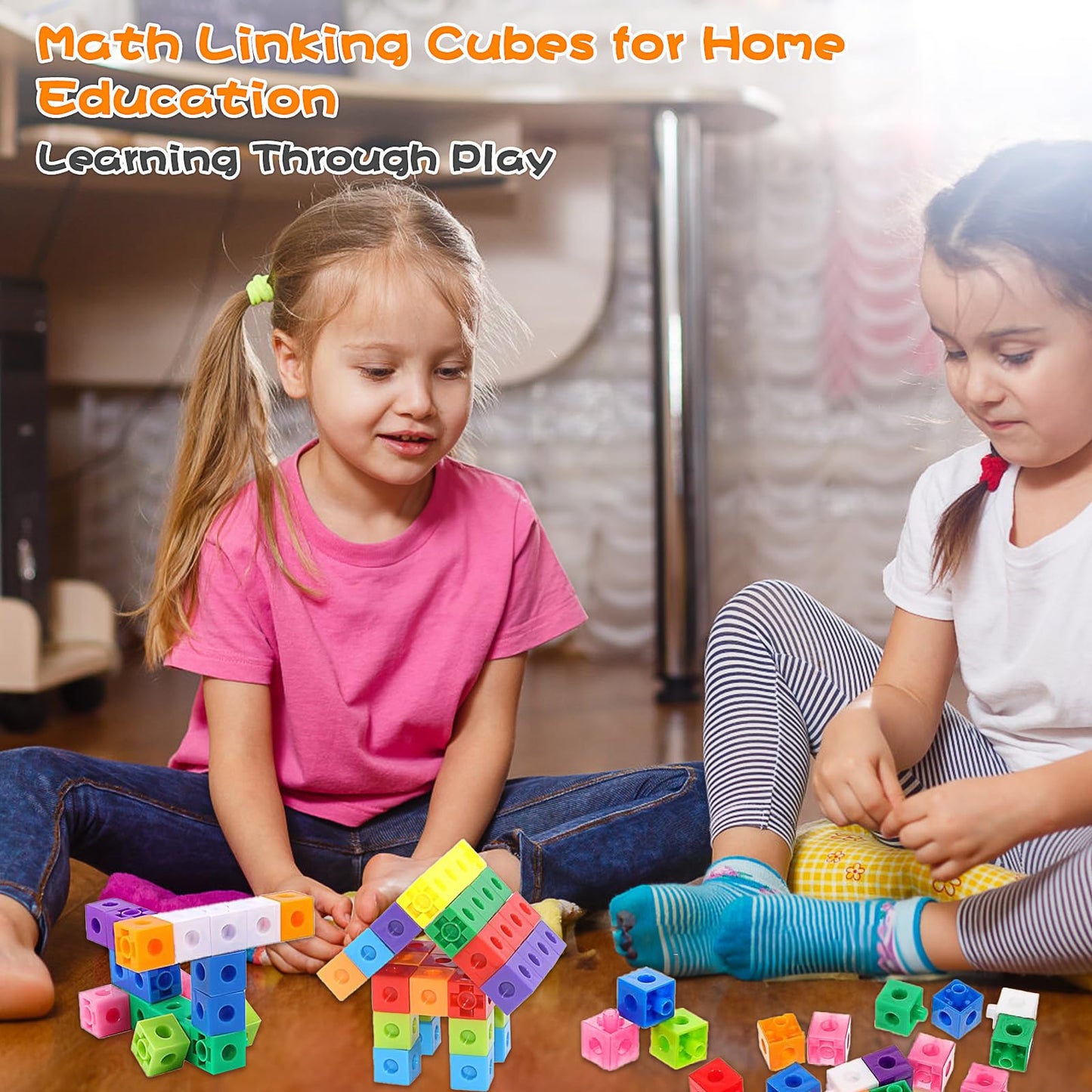 500 Pcs Math Learning Linking Cube with Storage Container Counting Cubes, Colorful Plastic Counting Blocks, Manipulatives Classroom Learning Supplies for Classroom, Homeschool