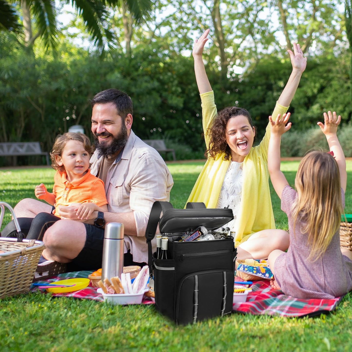 Simaixing Backpack Coolers Insulated Leakproof, 41L Large Capacity, Black, PEVA Material
