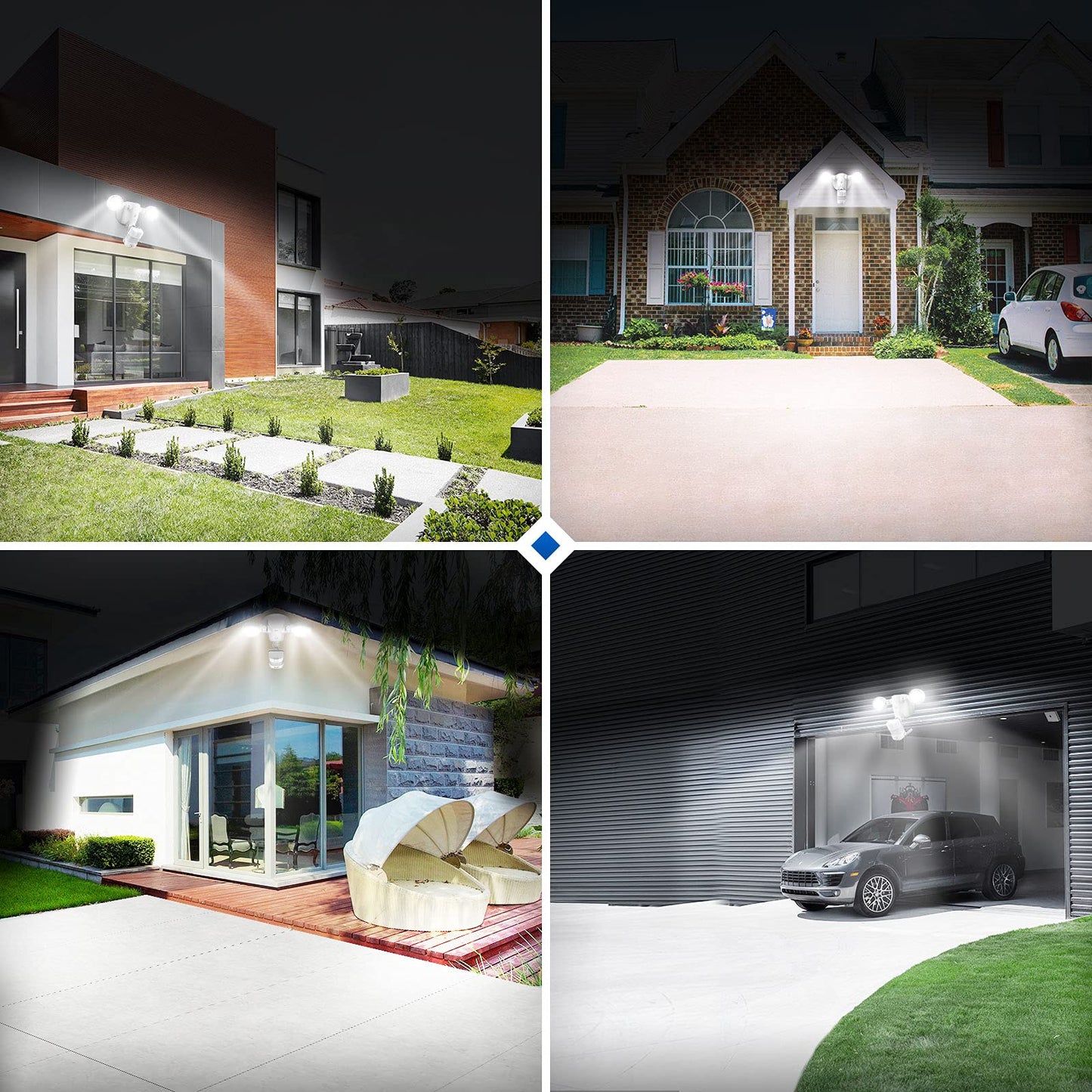 SANSI LED Security Lights Motion Sensor Light Outdoor, Dusk to Dawn Flood Light Outdoor, 15W 2000lm 5000K Motion Light, IP65 Waterproof Motion Sensor Flood Light Exterior Light, White