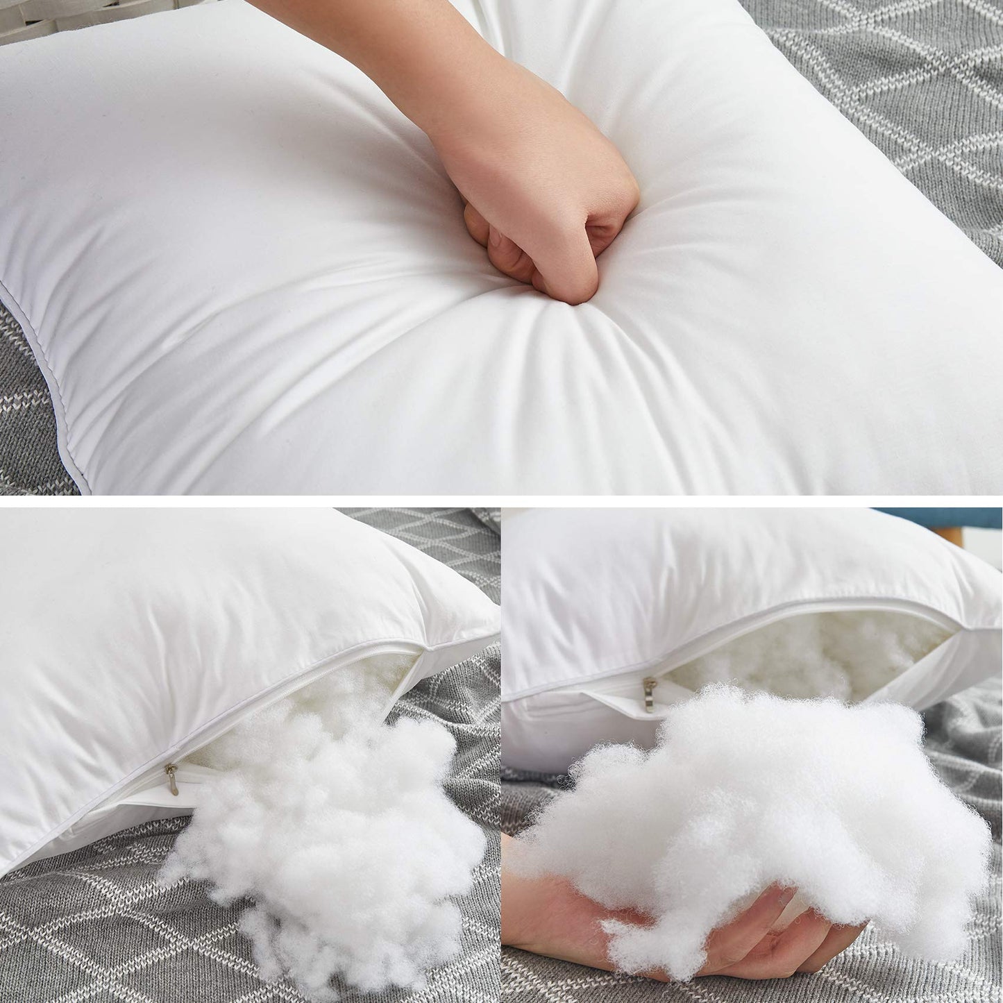 Oubonun 18 x 18 Pillow Inserts (Set of 2) - Throw Pillow Inserts with 100% Cotton Cover - 18 Inch Square Interior Sofa Pillow Inserts - Decorative Pillow Insert Pair - White Couch Pillow