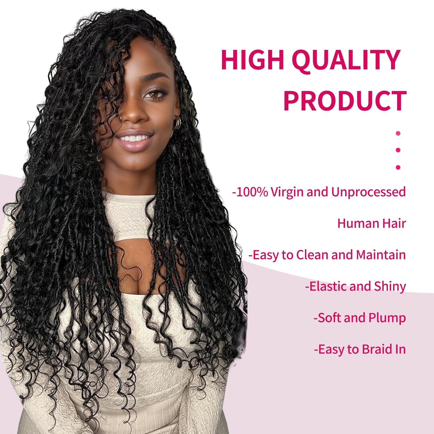 Deep Wave Bulk Human Hair for Braiding 10A Brazilian Curly 100 percent Human Hair 2 Bundles No Weft micro Human Braiding Hair for Boho Braids Virgin Hair Extension(Natural Black, 100g 16")