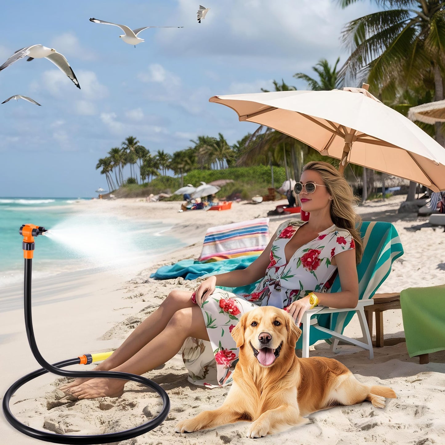 Misters for Outside Patio, Flexible Standing Mister, Portable Misting System for Cooling Outdoor, Water Mister for Garden, Backyard, Mist Playing, Patio Cooling