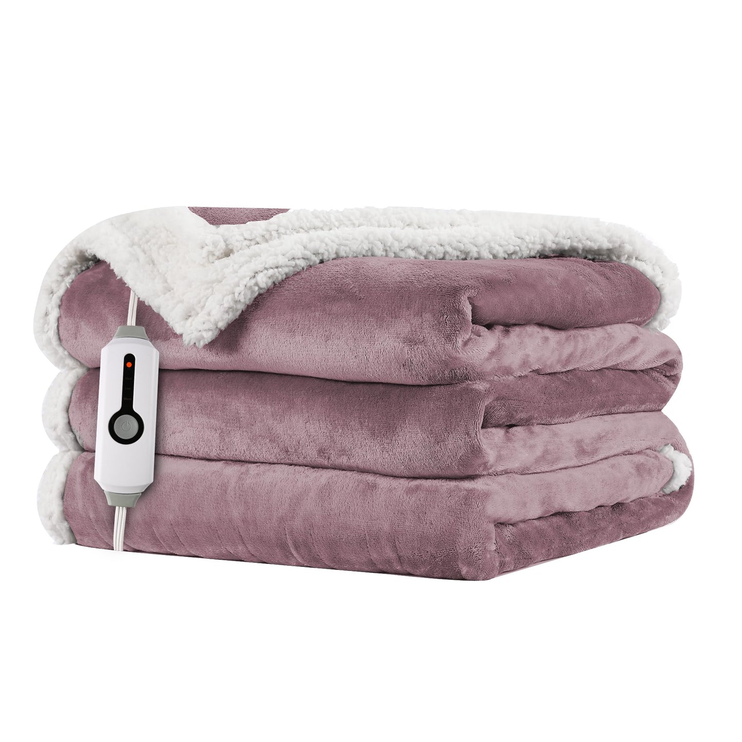 Eydna Electric Throw Heated Blanket 50'' x 60''- Soft Plush Flannel Heating Blanket with 4 Heating Level & 3 Hour Auto Off, Machine Washable, Purple
