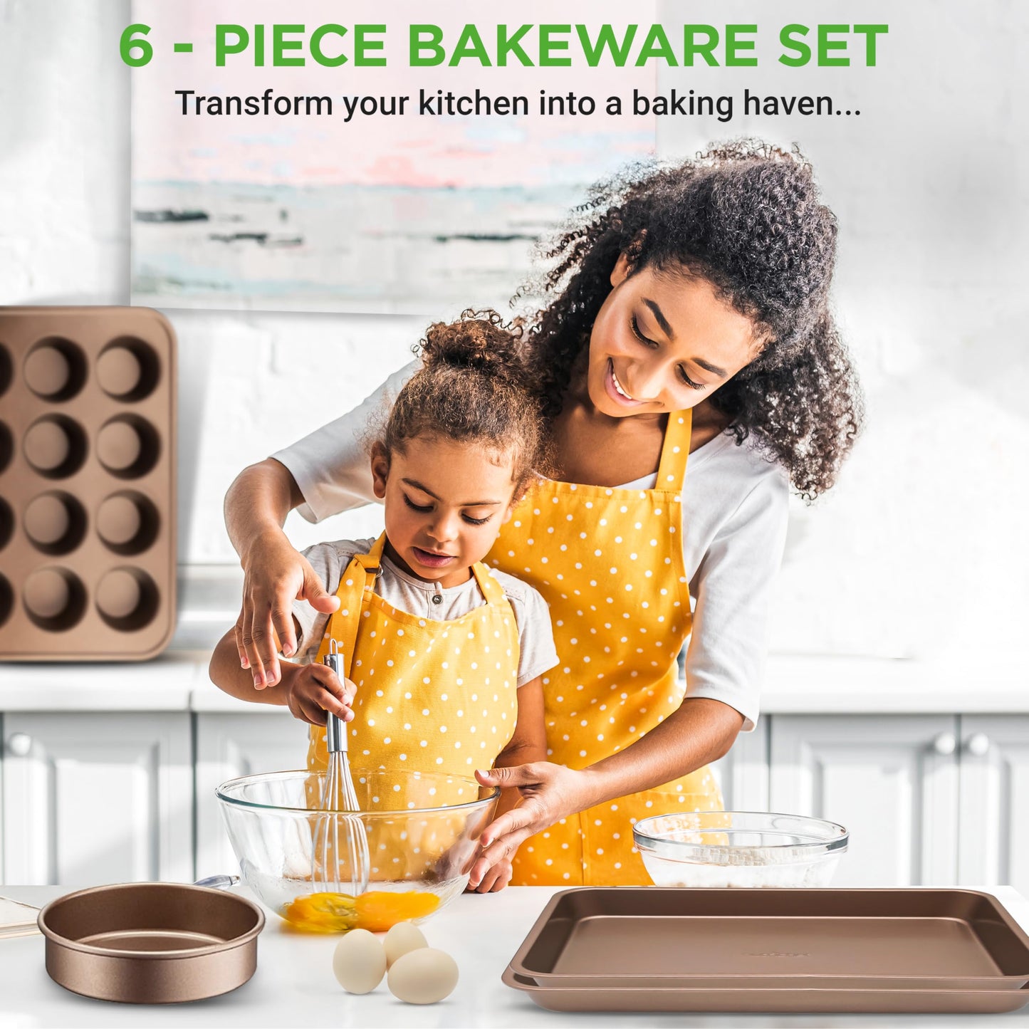 Nutrichef Bakeware Set, Non-Stick Kitchen Oven Baking Pans - Carbon Steel Baking Trays for all Your Cooking and Baking Needs