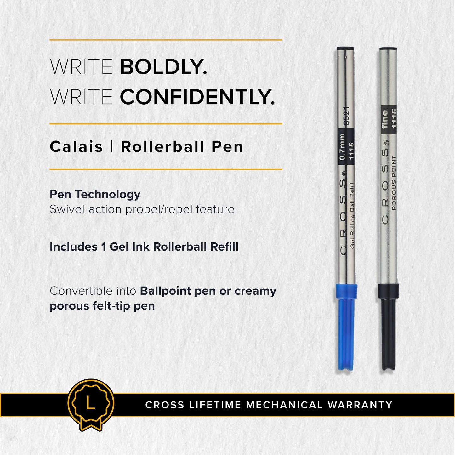 Cross Calais Matte Metallic Midnight Blue Rollerball Pen in Premium Gift Box