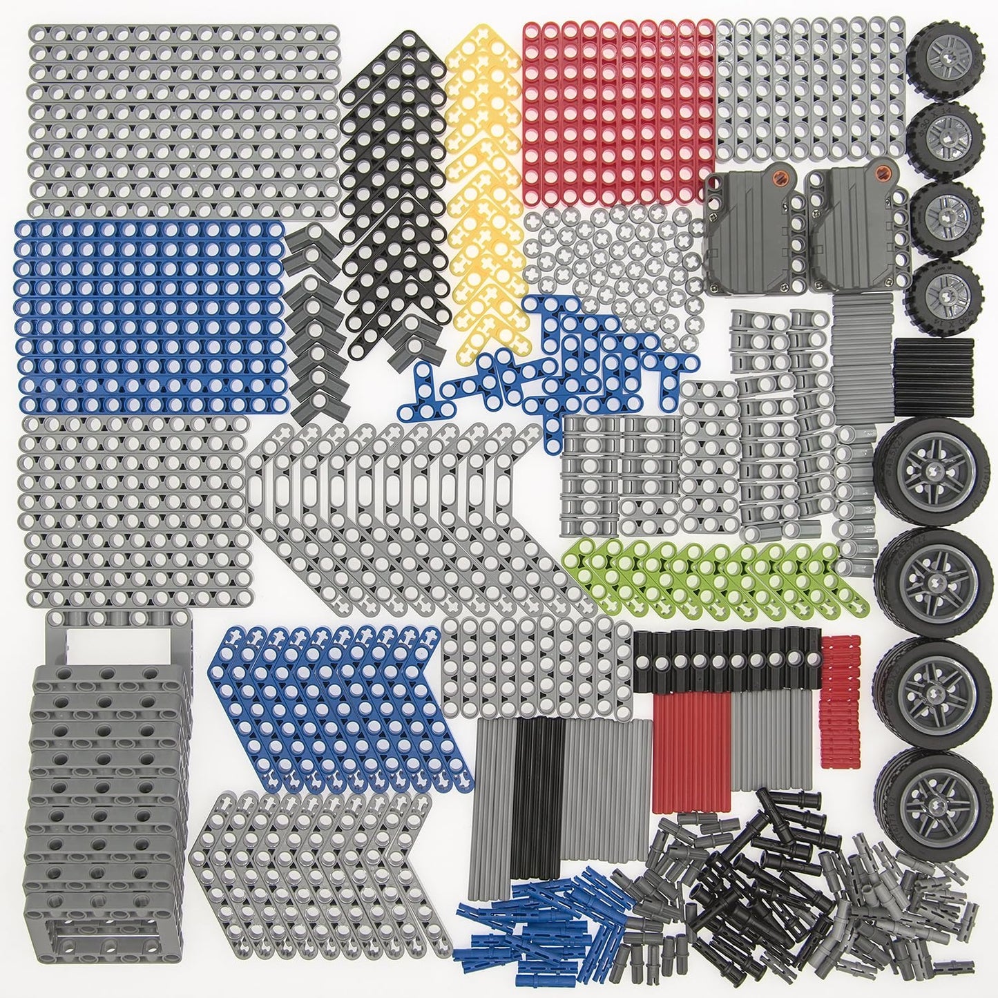 AIMATRIX 417Pcs Technic-Parts Gears and Tracks,ompatible with Mainstream Building Block Brands,axle-Pin-Connectors Cross shafts-Motor-Pins-Beam Kits,MOC Arts for Building Kits.