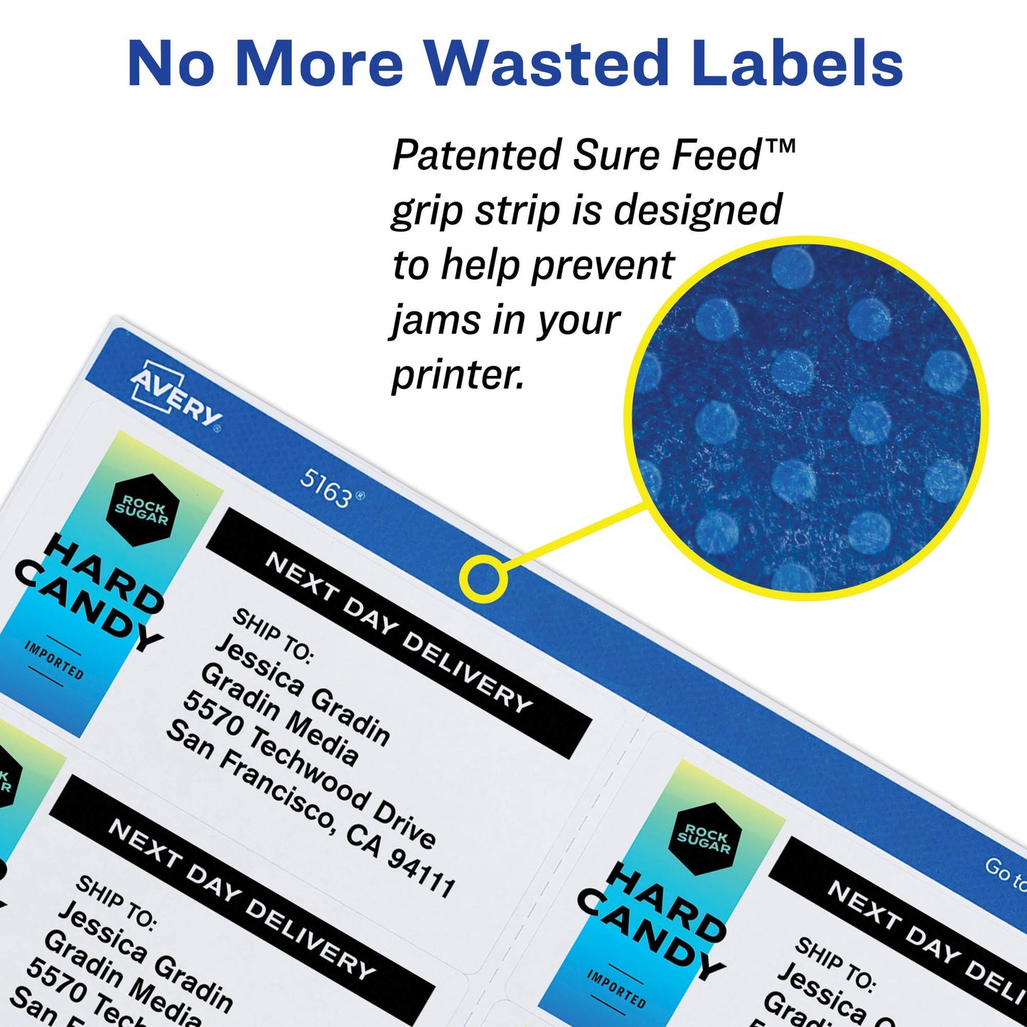 Removable ID Labels with Sure Feed, Laser/Inkjet, 3-1/3"
