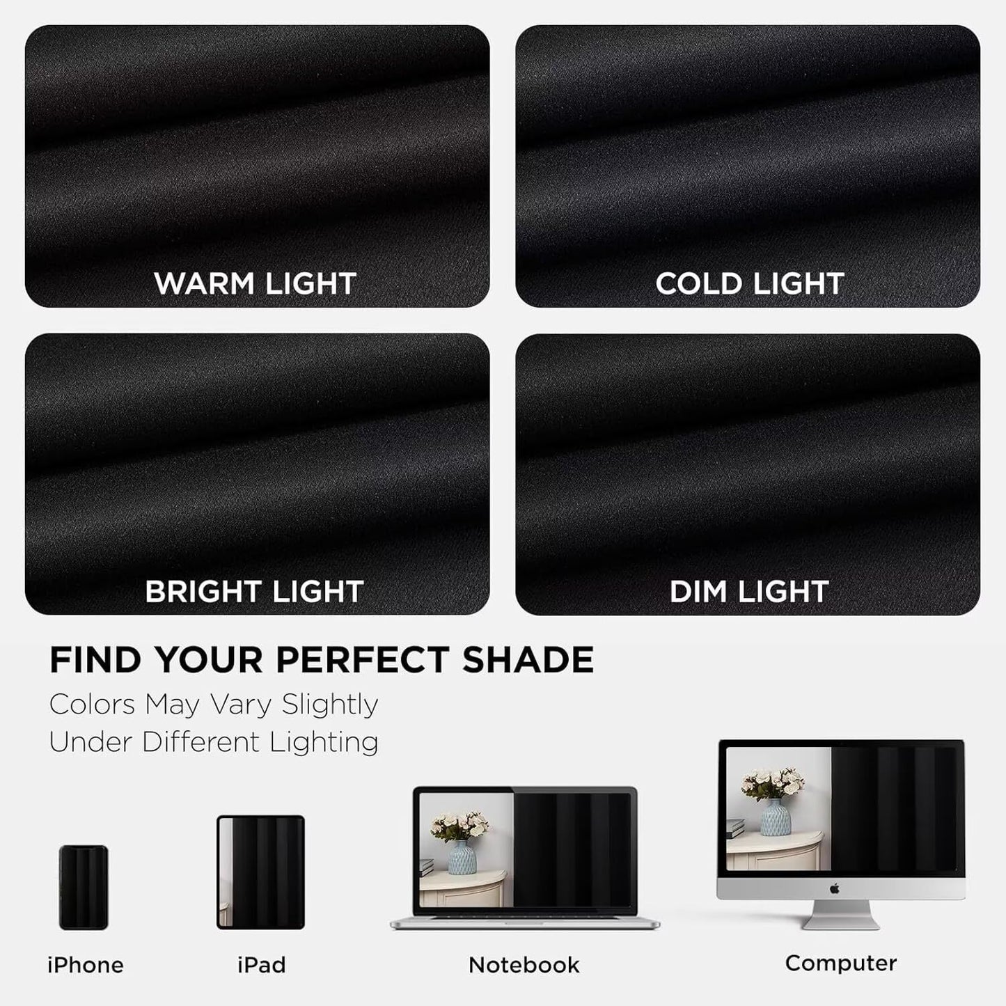 Joydeco Blackout Curtains 2 Panels, Black Out Curtains 84 Inches Long, Room Darkening Grommet Drapes for Bedroom Living Room Windows (W52 x L84 Inch, Black)