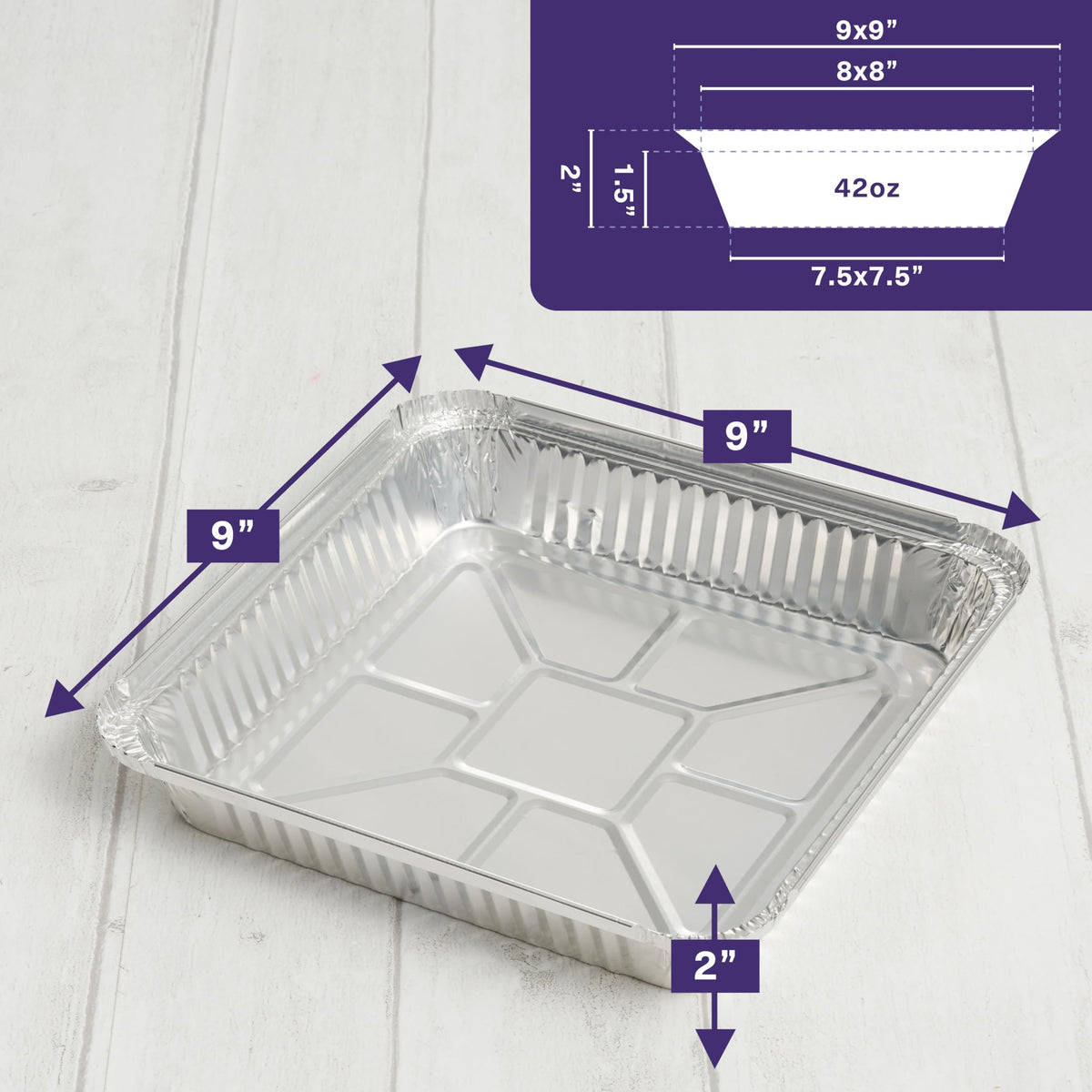 MATANA 25 Pack 9x9 Square Aluminium Foil Pans with Lids, Disposable Baking Pans, Aluminum Trays, Foil Containers for Baking, Roasting & Serving
