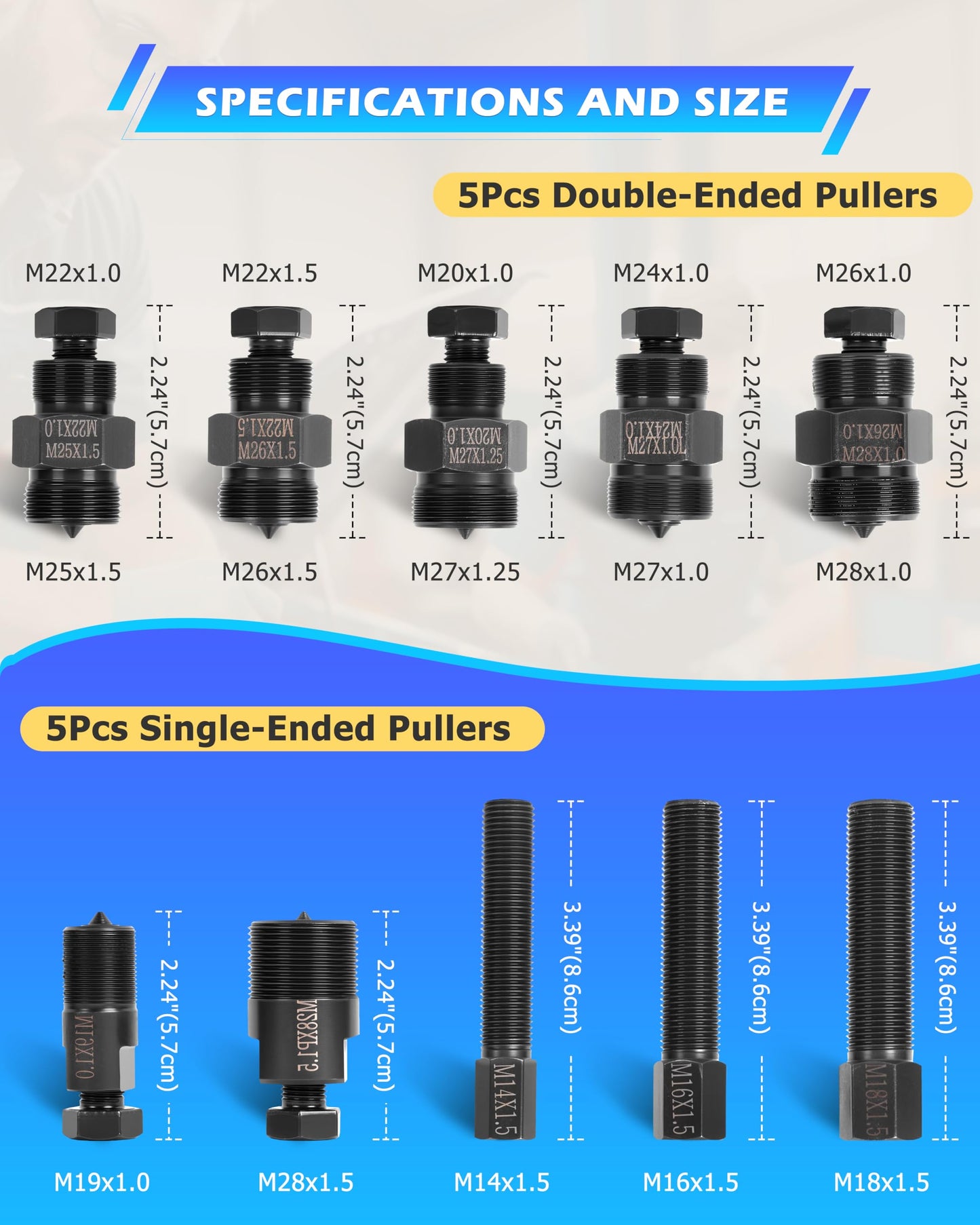 DAYUAN Motorcycle Flywheel Puller, Motorcycle Flywheel Extractor Compatible with Yamaha Kawasaki Honda Suzuki-10Pcs Set with Case
