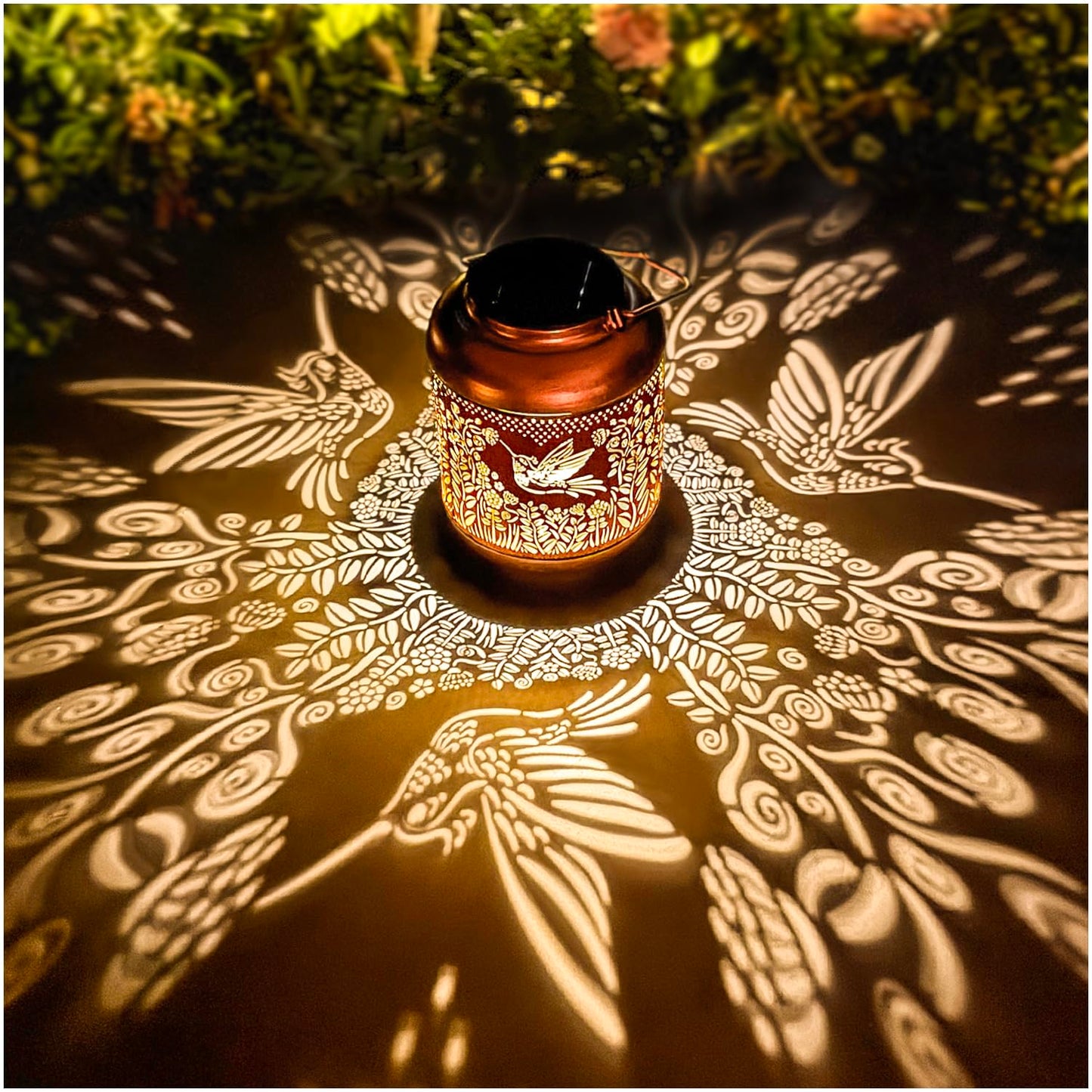 Hummingbird Solar Lanterns Outdoor Waterproof Hanging Solar Lights Hummingbird Gifts for Women Men Metal Bird Decorative LED Lanterns for Yard, Patio, Lawn, Garden Decor