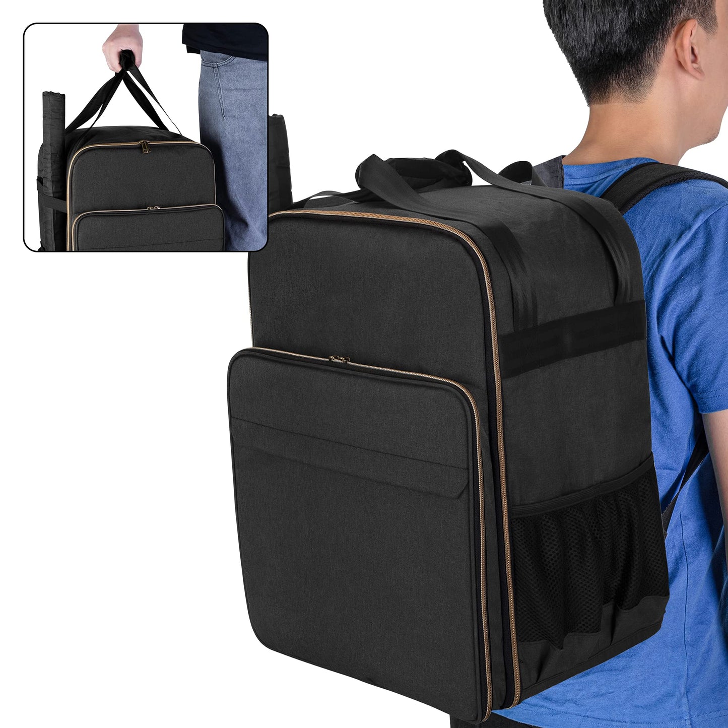 Trunab Board Game Bag Portable Padded Game Storage Tote Bag Carrier for Most Board Games, Card Game, with Large and Multiple Accessory Pockets, Carrying Handle, Map Sleeve