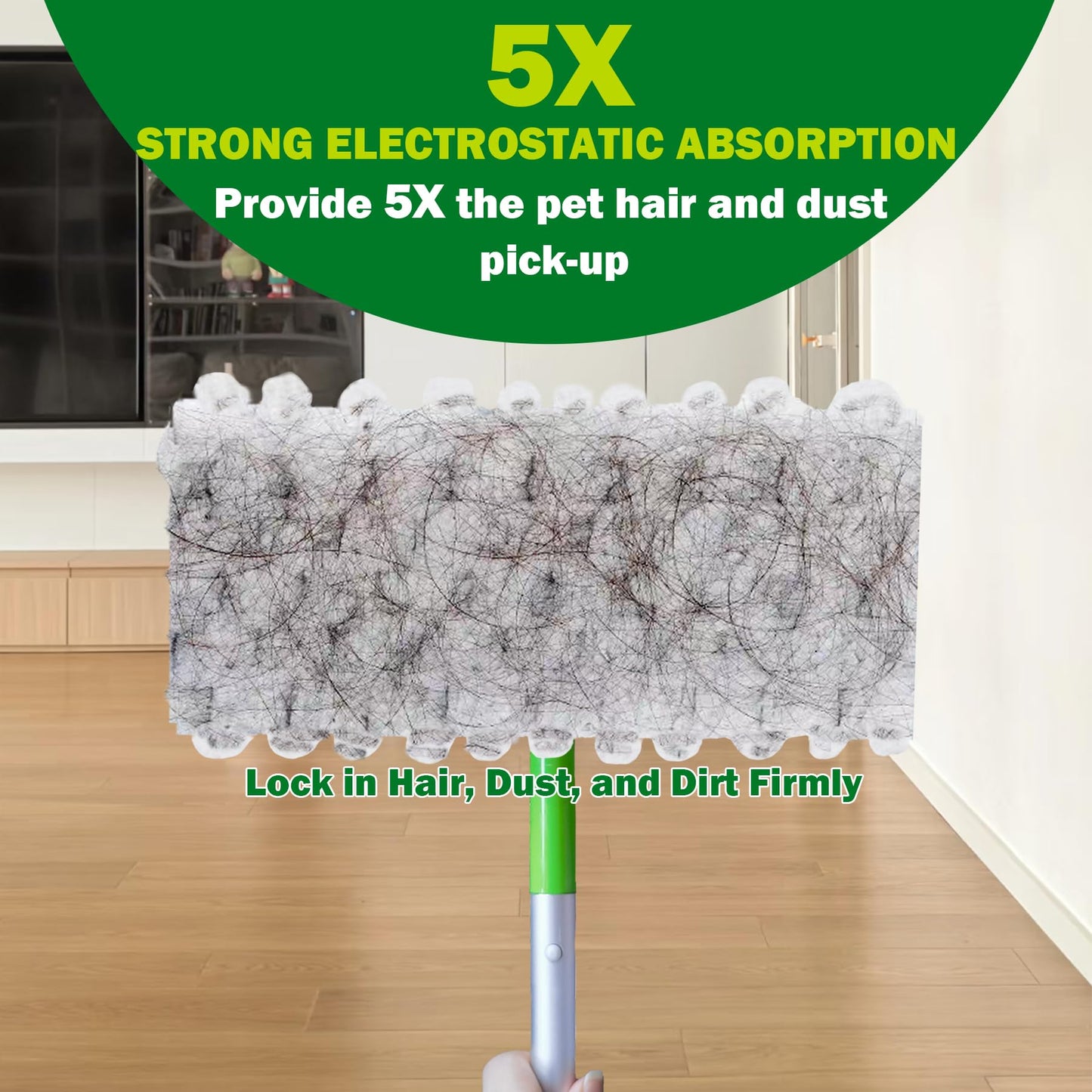 SoliFairy Heavy Duty Dry Sweeping Cloth Refills for Swiffer Sweeper Mop, Sweeper Pet Dry Pad Refills to Clean Dust, Pet Hair, Dirt, Floor Duster Mop Pads, 100 Count