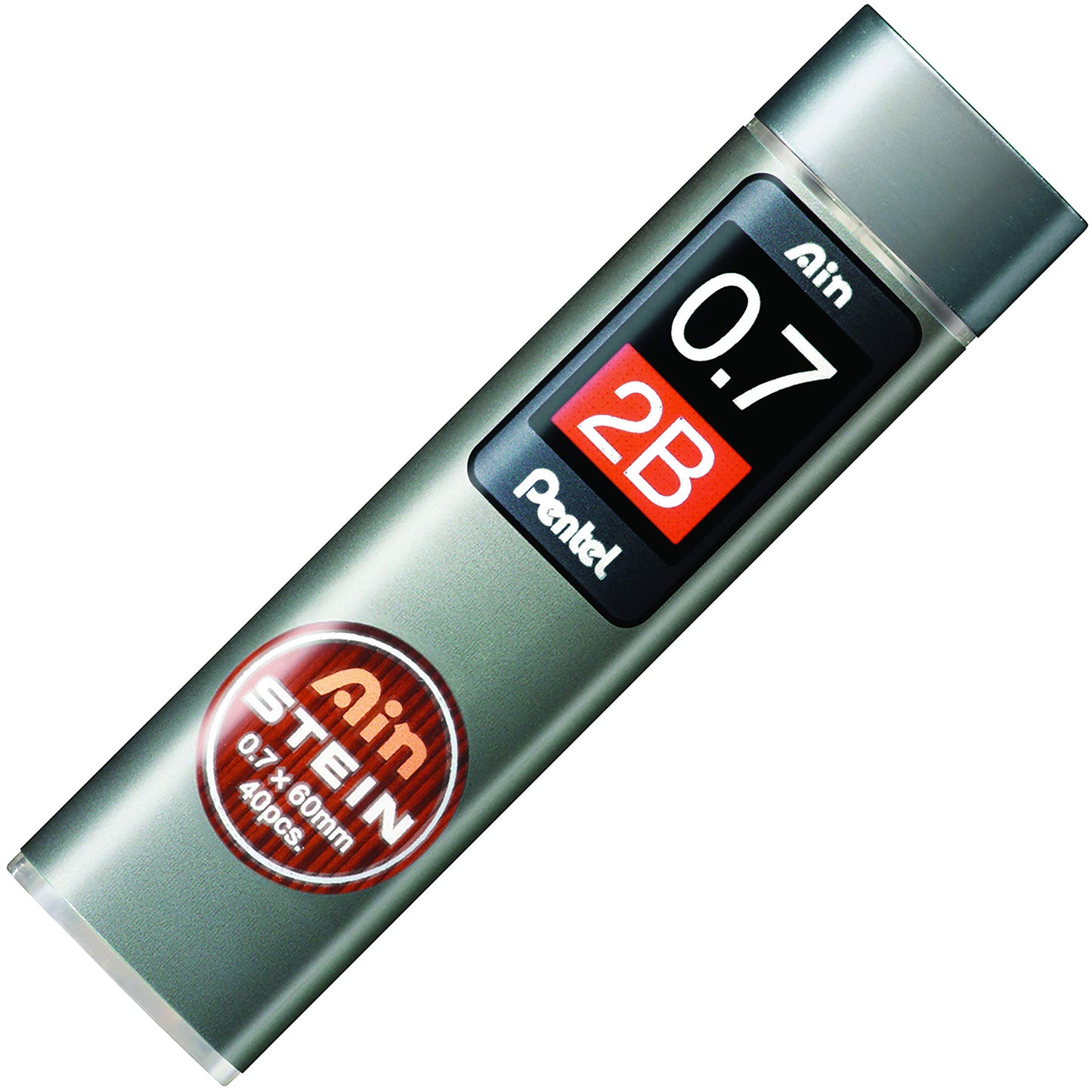 Pentel Ain Stein Lead Refill for Mechanical Pencils, 2B Grade, Dark Soft Lead For Sketching, 40 Leads per Tube, 0.7mm Medium Point, C277-2B, Box of 12