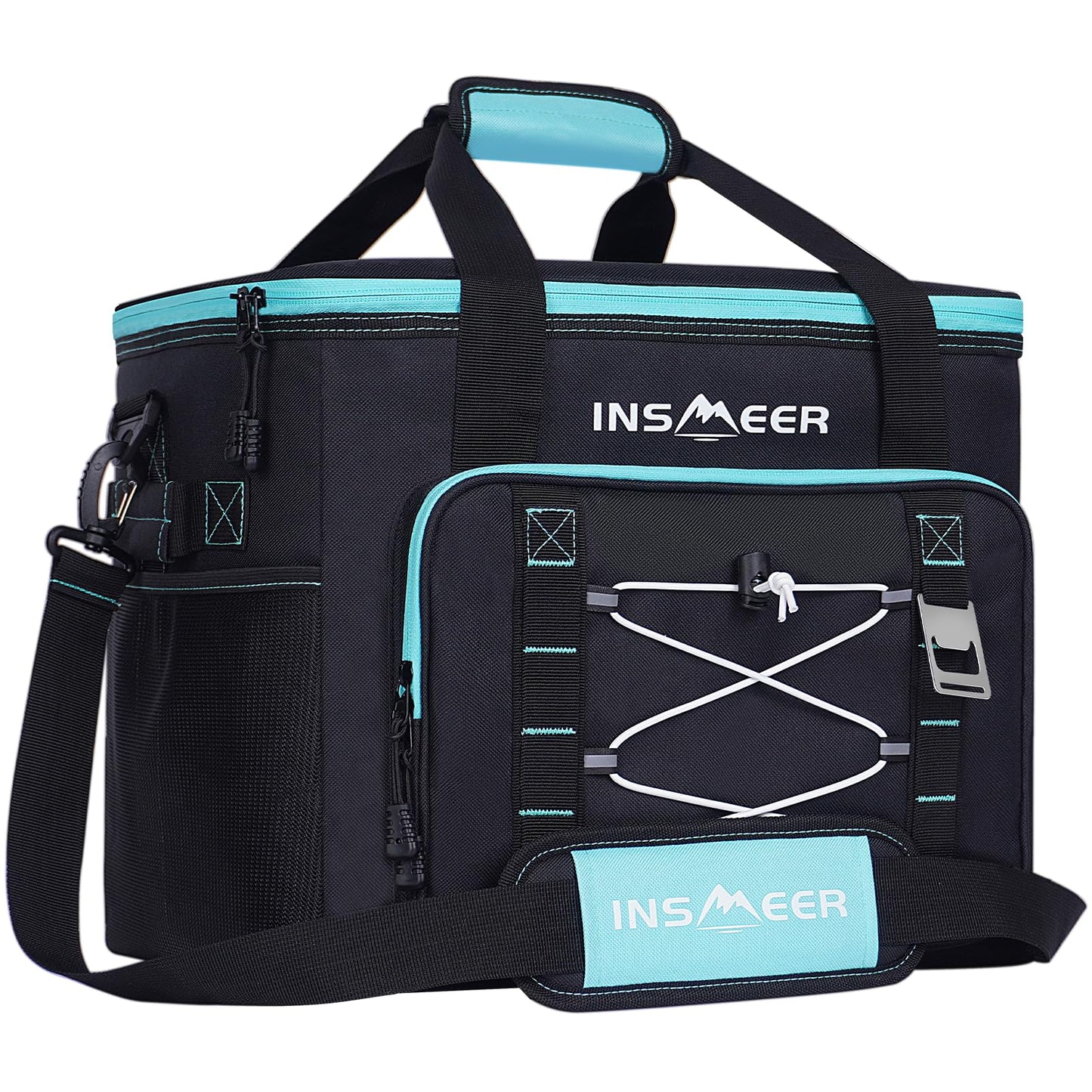 INSMEER Soft Cooler Bag, Collapsible Coolers Bag 60 Can/40L, Soft Sided Insulated Cooler Portable Leakproof Cooler for Grocery Shopping,Camping,Travel,Fishing-Black