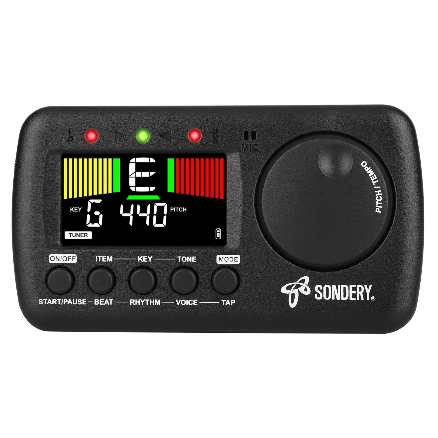 Sondery Digital Metronome Tuner 3 in 1 for All Instruments，Rechargeable Metronome with Tap Tempo, Chromatic Tuner Tone Generator for Guitar, Bass, Violin, Clarinet, Piano, Trumpet, Flute