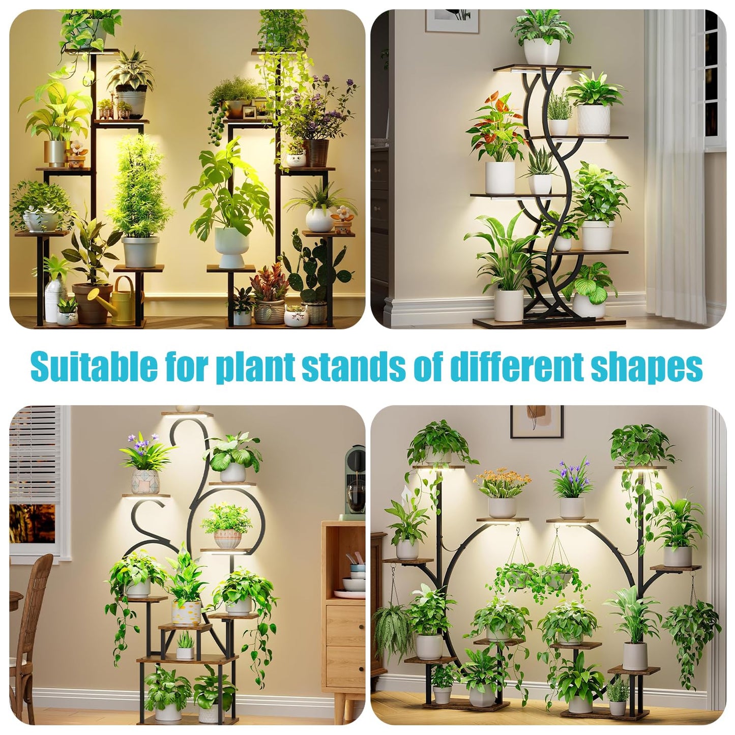 8.6 Inches LED Grow Light Strips, Grow Lamp for Indoor Plants Full Spectrum 3500K, 208 LEDs Plant Growth Light with 10 Dimmable Levels, 3/9/12Hrs for Seedling Succulent and Plant Shelf, 2 Pack