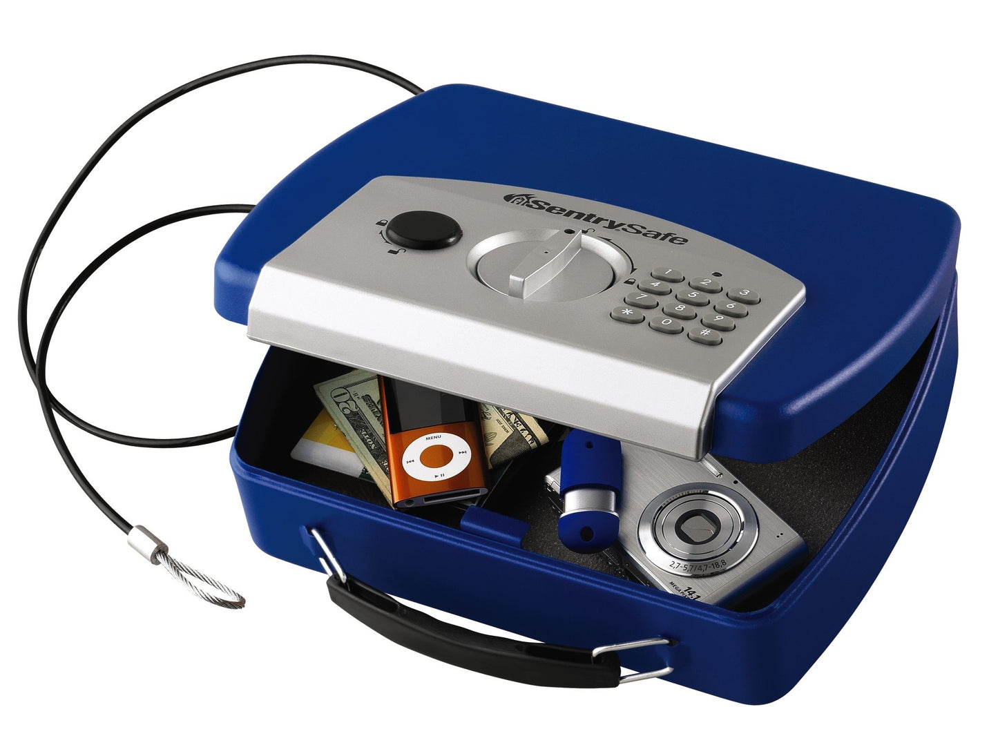 SentrySafe P008EBL Electronic Compact Safe, 0.08 Cubic Foot (Blue)