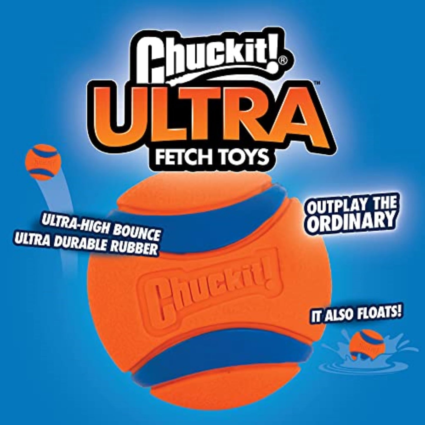 Chuckit! Ultra Ball Fetch Toy for Dogs, Medium Size 8 Pack with Cleaning Bucket