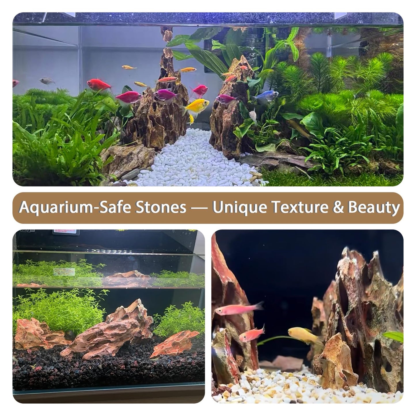 ChaoLeHo Dragon Rocks Aquariums Stones Natural Rocks for Aquascaping, Aquariums, Terrariums, Vivariums Decorative Stone,Reptile Enclosures,Paludariums,and Gardens-10LB（2 to 7 inch）