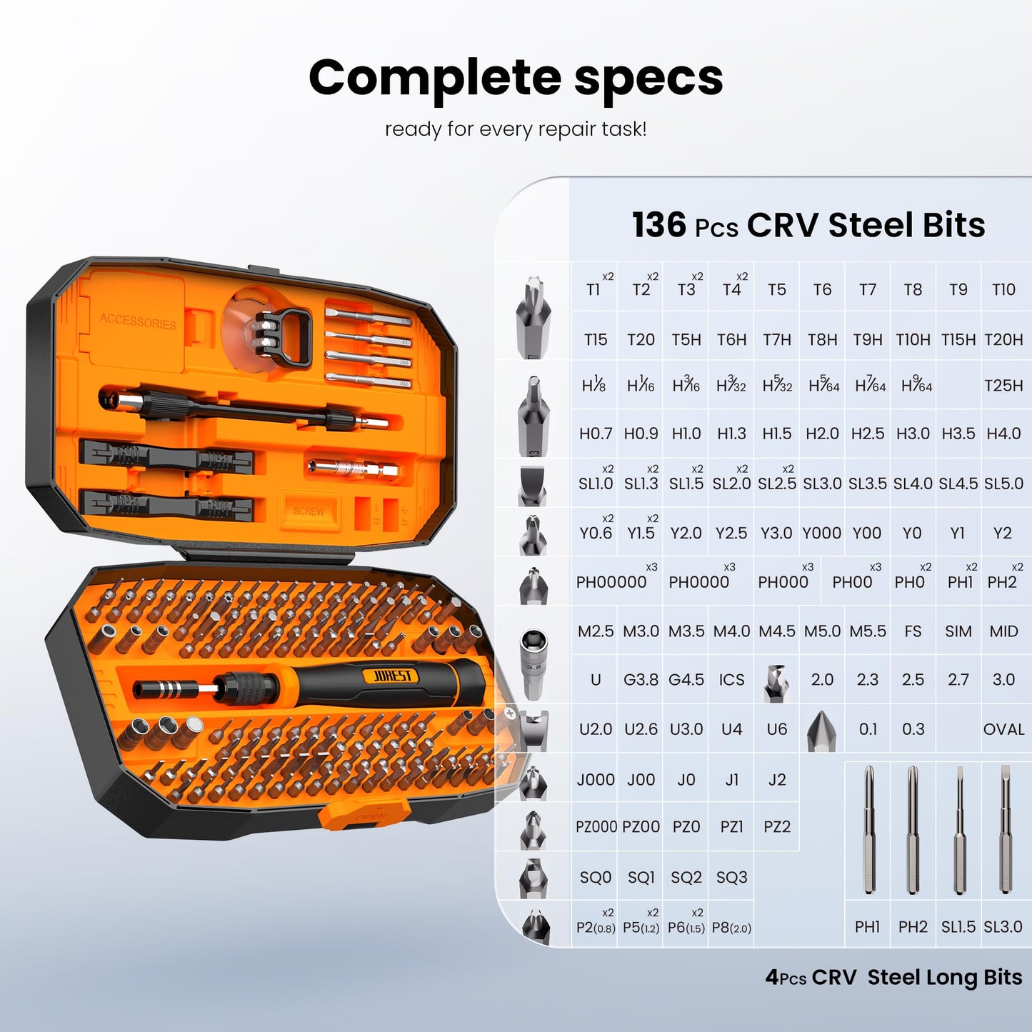 JOREST 152 in 1 Precision Screwdriver Set Tool Gifts, Christmas Stocking Stuffers Gifts for Men Him, Tool Kit with Torx Triwing Bits, Repair for Electronics, MacBook, Laptop, PC, RC, PS5, iPhone