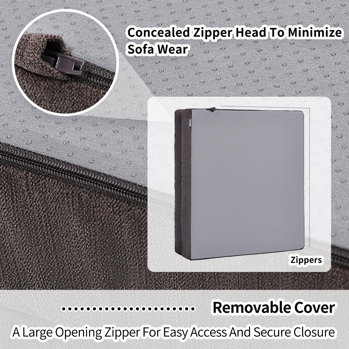HAVARGO Recliner Cushions for Elderly, 20x20x5 Inch Thick Chair Cushion Patent Design Soft Tufted Dual Layer Booster Seat Recliner Risers Taupe 1P