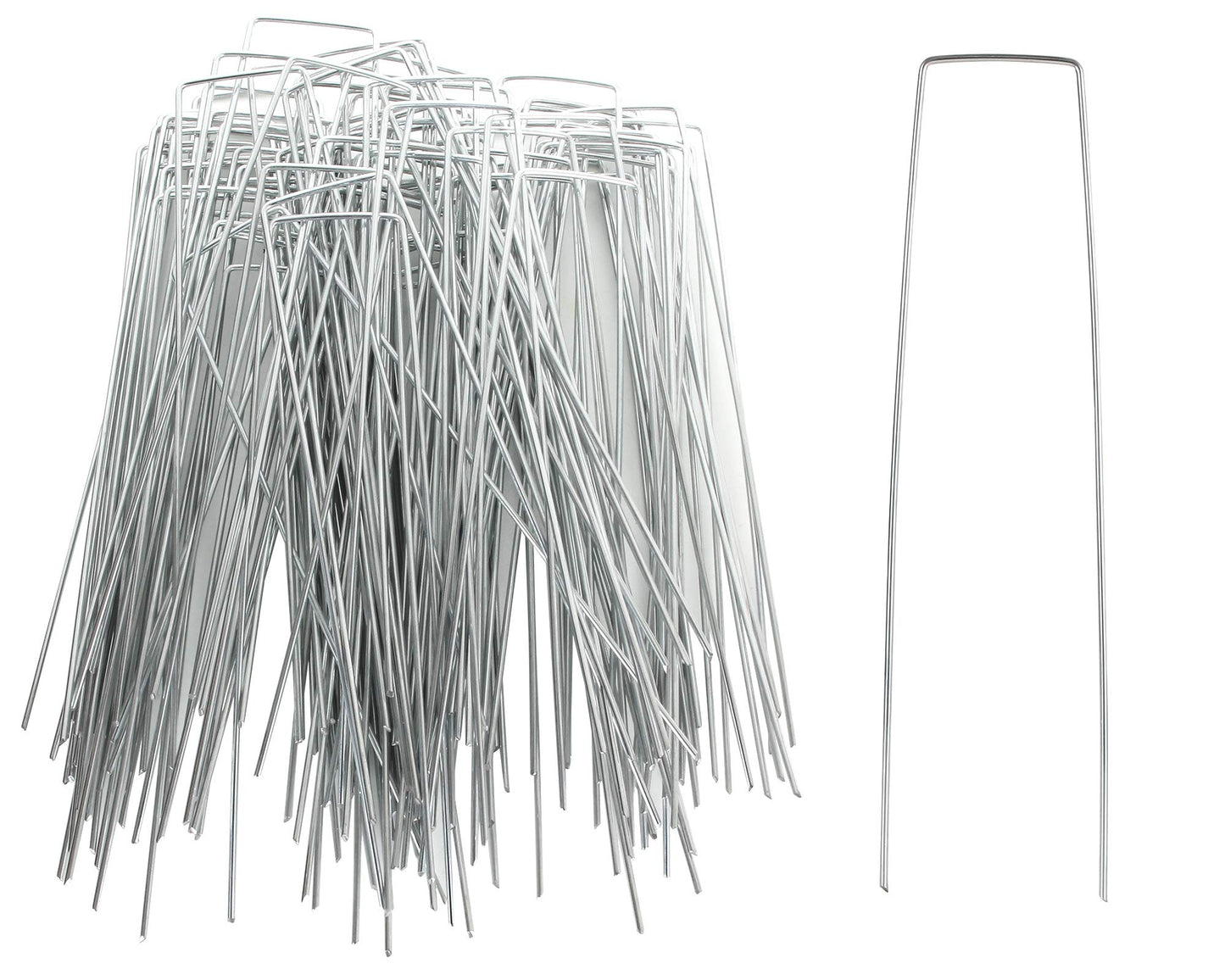 200 Pack 8 Inch Landscape Staples, Heavy Duty 11 Gauge Galvanized Steel Garden Stakes Staples Securing Pegs U-Shaped Pins for Securing Irrigation Tubing Fabric Weed Barrier Ground Sheets