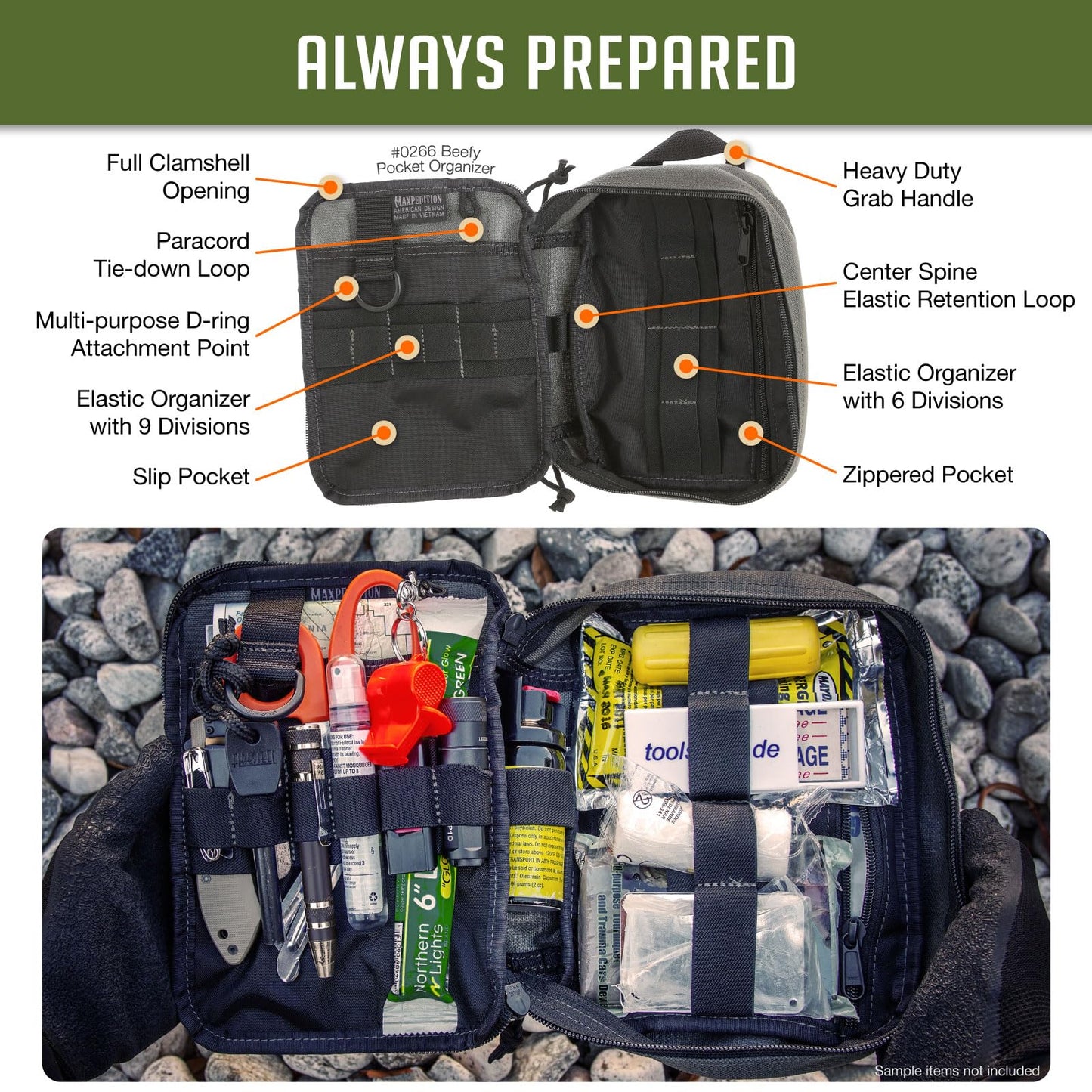 Maxpedition Beefy Pocket Organizer, Wolf Gray