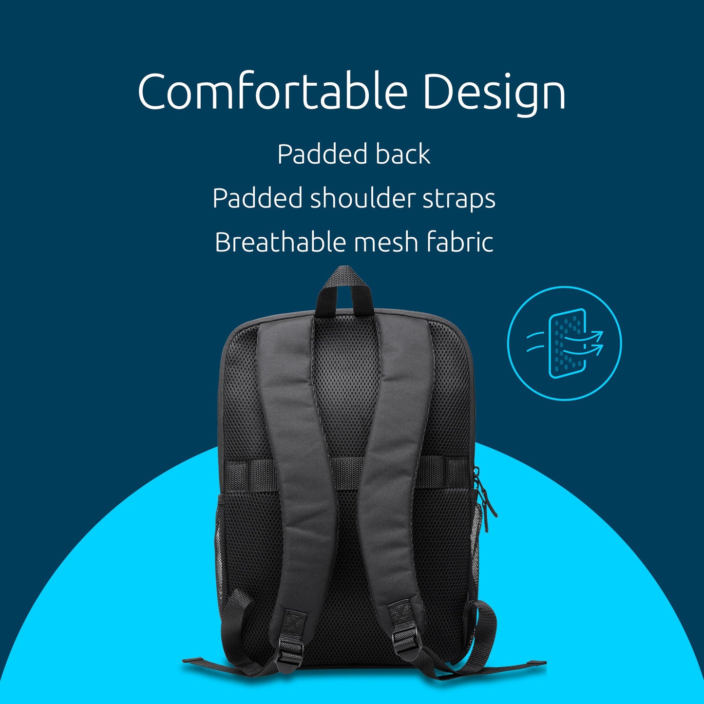Kensington EQ 14" Laptop Backpack - Protective with Padded Straps and Breathable Mesh Fabric, Made from 14.5 x 250ml plastic bottles - for Laptops Up to 14" (K60391WW)