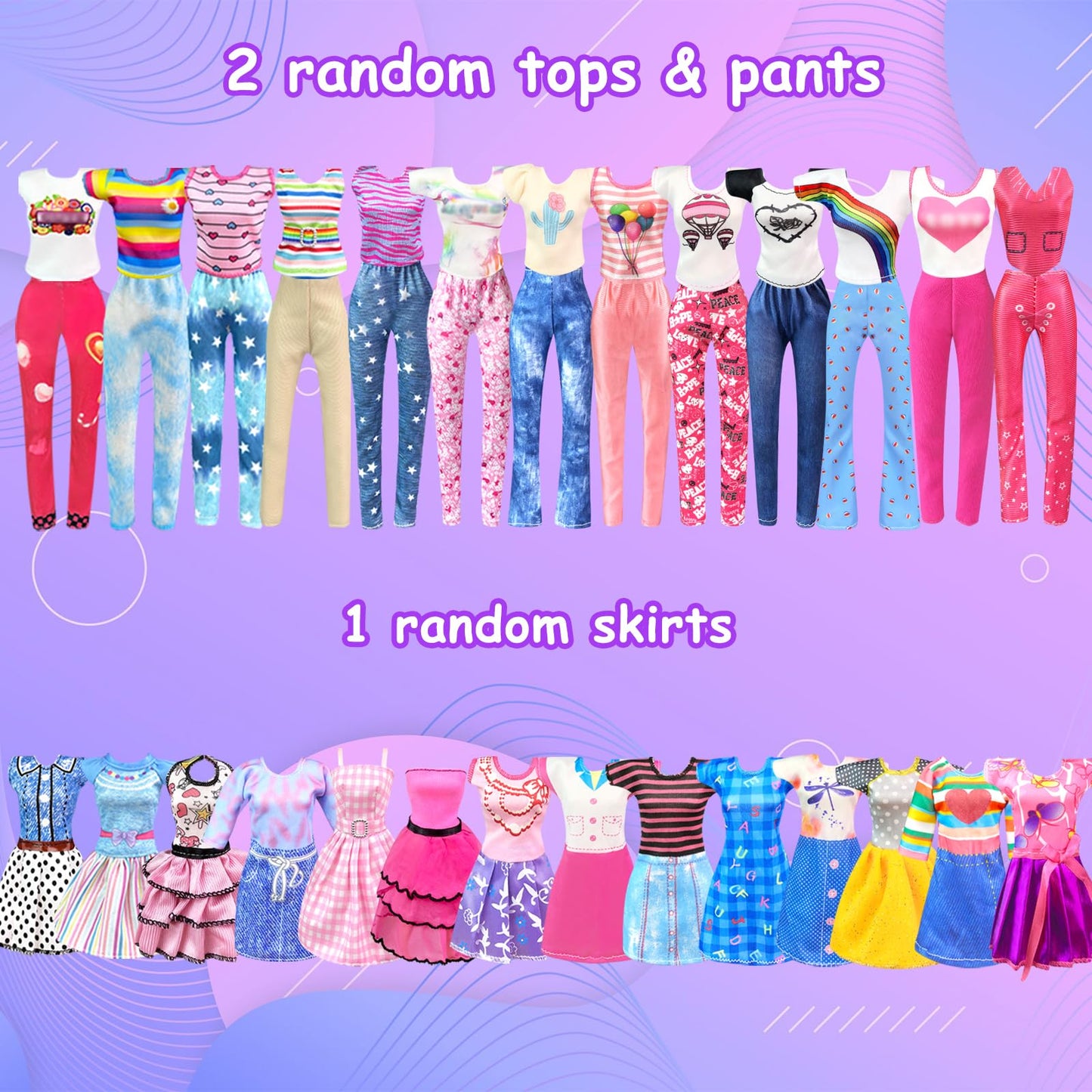 75Pcs Doll Clothes and Accessories with Doll Closet for 11.5 Inch Doll Dress up Set with 1 Doll Fashion Dresses Outfits Tops and Pants Rack Bags Gift Toy for Girls 4 5 6 7 8 9 10 Years