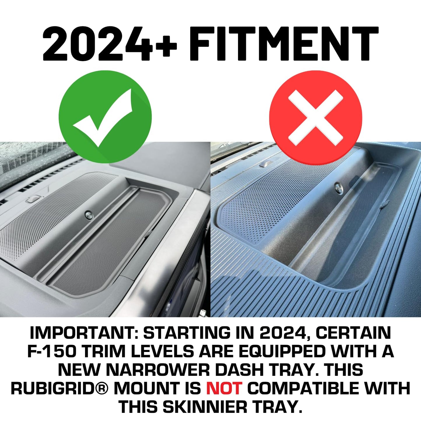 Bulletpoint RubiGrid Metal Dash Mount Phone Holder & Action Camera Mount Compatible with 2021-2025 Ford F-150 and 2021-2023 Ford Raptor