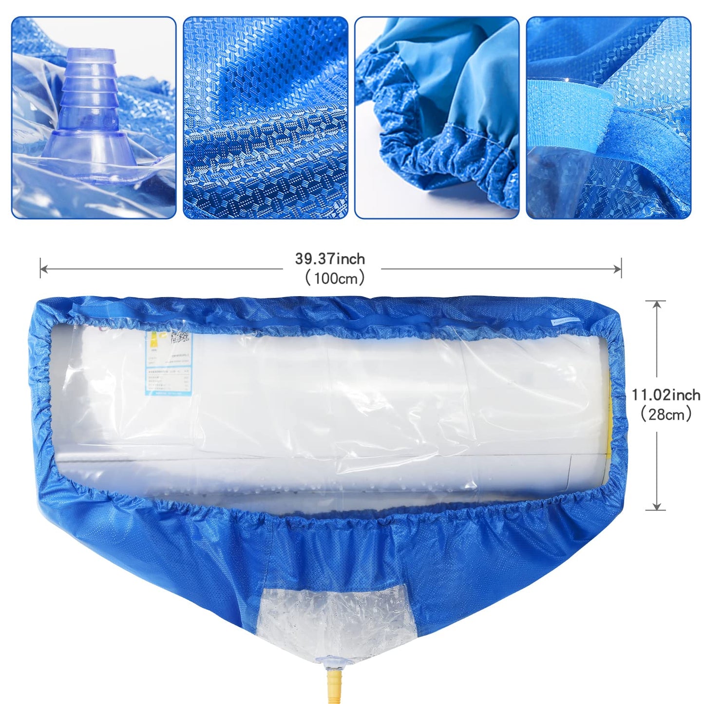 Split Air Conditioning Service Bag with Water Pipe, Wall Mounted Air Conditioning Cleaning Kit (Small)