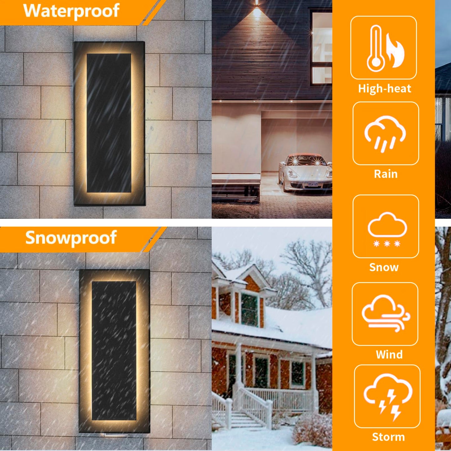 ZSMAIKU 11.8" Outdoor Wall Lights, Black Led Wall Sconces,Exterior Light Fixtures Wall Mount, 3000K Warm White,Waterproof Modern Porch Hallway Front Door Lights 360°Beam Angle 1 Pack