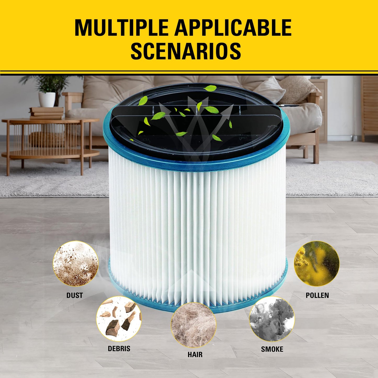 Stanley 08-2566BP HEPA Cartridge Filter Replacement for 5-18 Gallon Compatible with SL18115P, SL18116P, SL18115, SL18116, SL18117, SL18191P, SL18199P