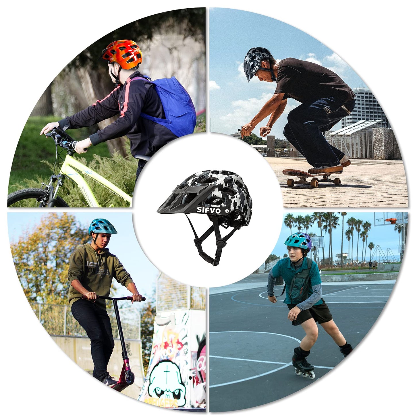 Kids Bike Helmet, SIFVO Kids Helmet Boys and Girls Bike Helmet with Cool Visor Bike Helmet Kids 6+, Youth Bike Helmet Kids Mountain Bike Helmet Lightweight and Sturdy（54-57cm）