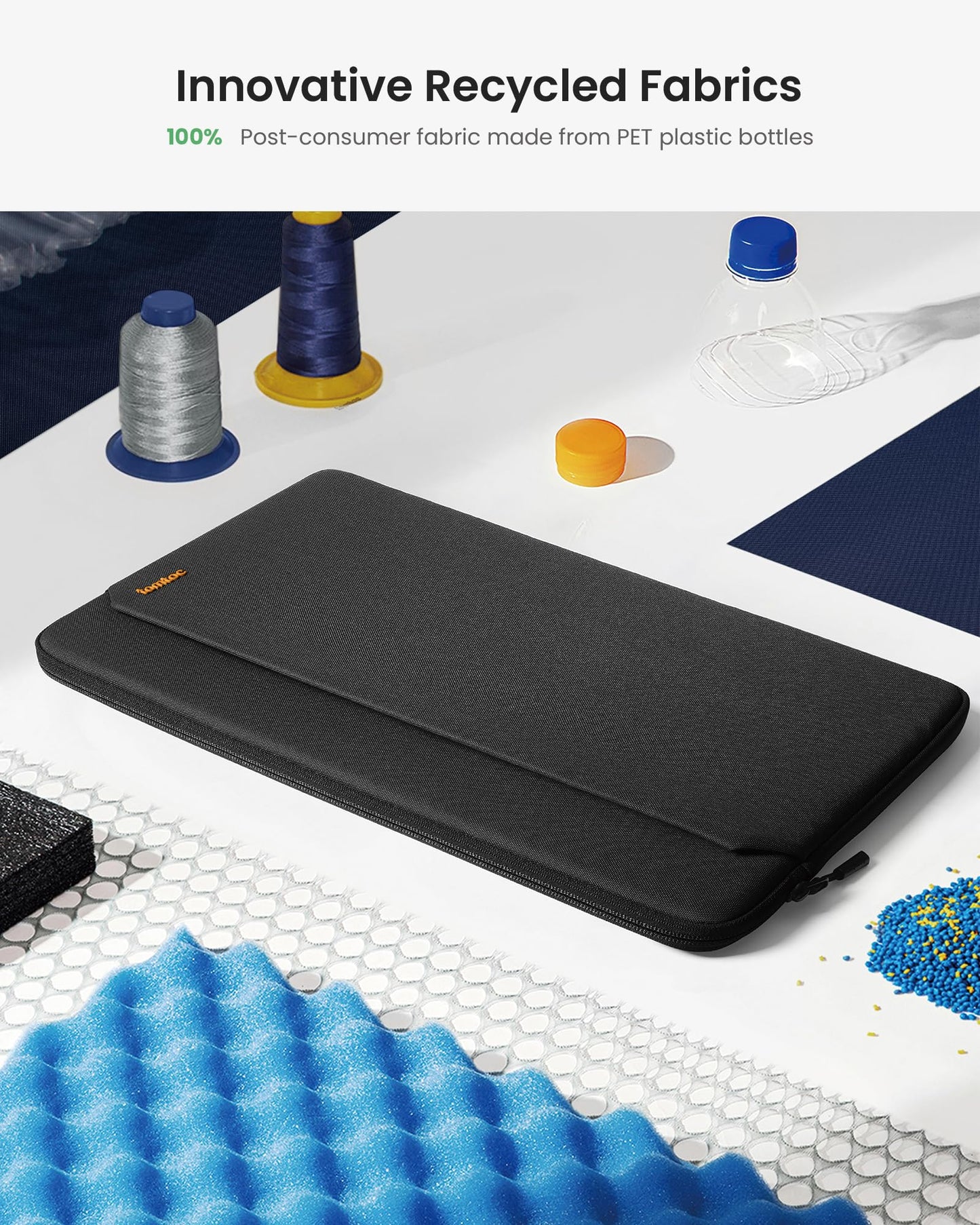 tomtoc Light-A18 Slim 15.6 Inch Portable Monitor Sleeve Case with Acessories Storage, Light Protective Carrying Sleeve for Most 15.6 in Portable Monitors with Eco-Friendly Fabric
