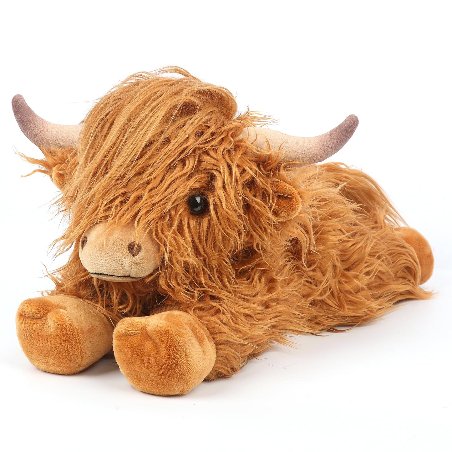 Highland Cow Stuffed Animals, Microwavable Stuffed Animal Adorable Fluffy Cow Plush for Warmth Comfort, Heatable Coolable Lavender Scent Cow Toys, Cute Soft Plushie Highland Cattle Gift for Kids Adult